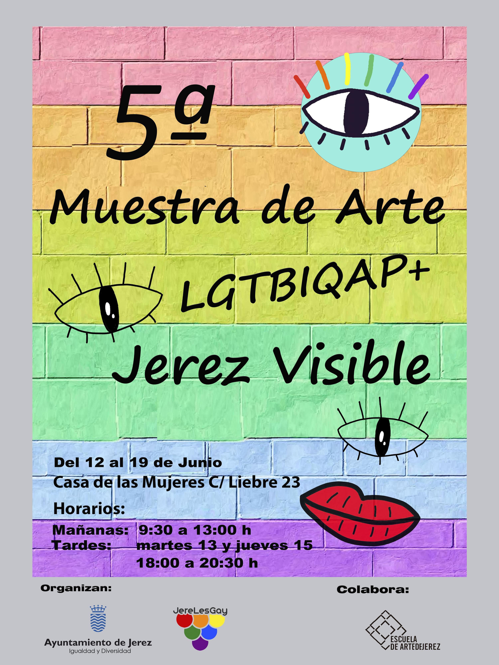 Detalle del cartel de la Muestra de Arte LGTBIQAP+ ‘Jerez Visible’.