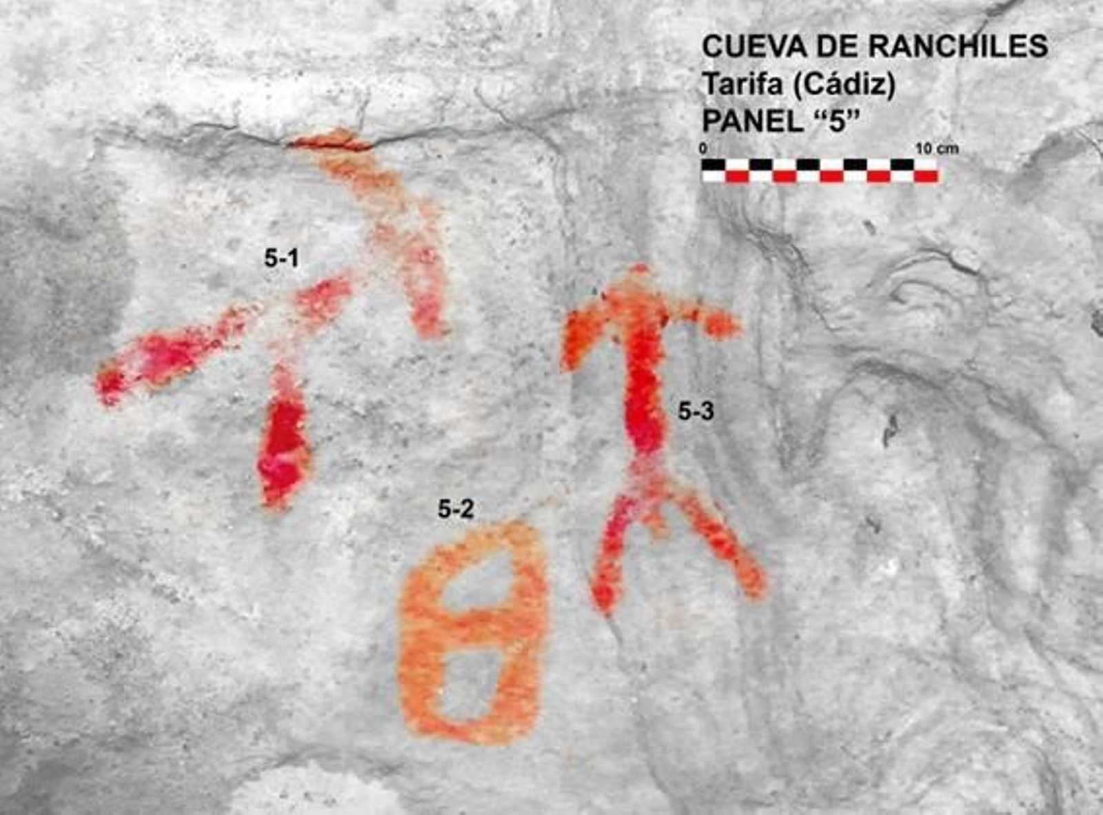 Lámina 7. Panel 5 de la cueva de Ranchiles. Tarifa (Cádiz).