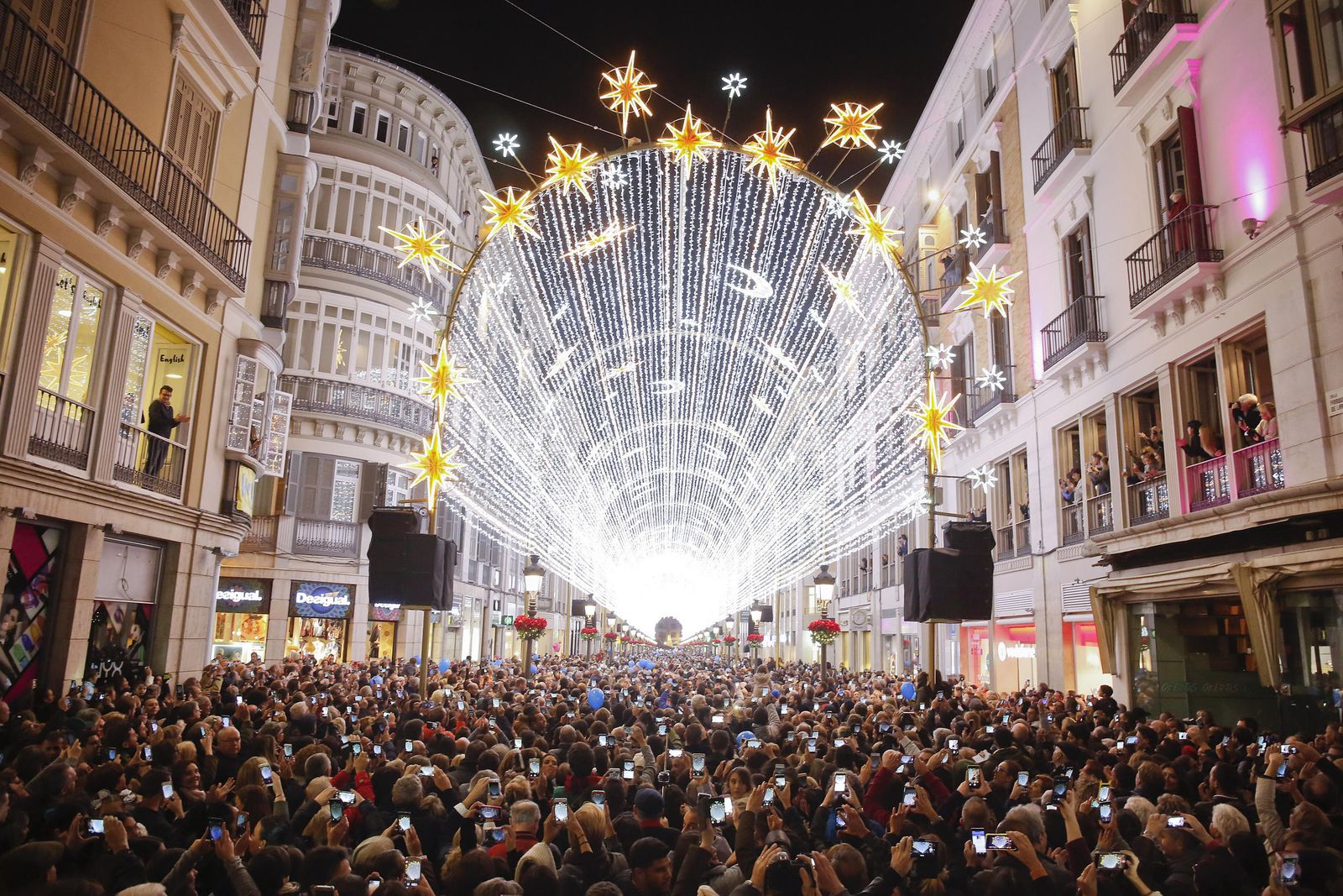 Encendido del alumbrado de Navidad en Málaga