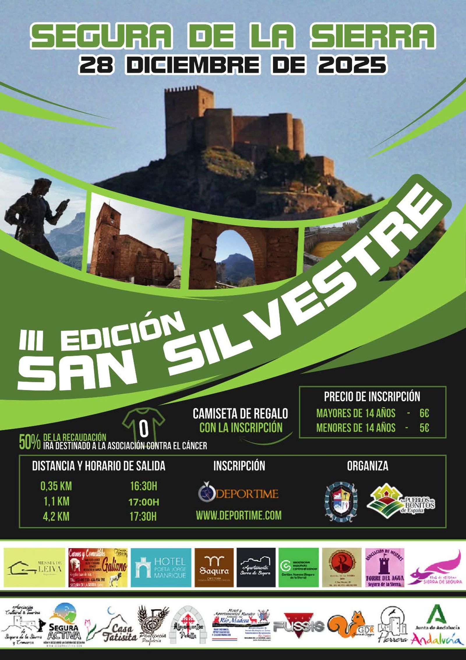 Cartel de la III San Silvestre de Segura de la Sierra.