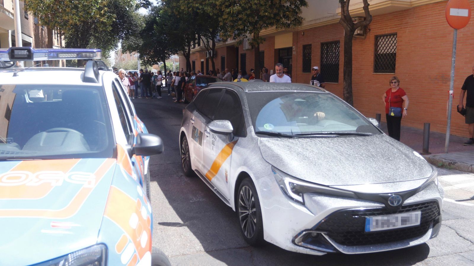 El taxi de Óscar Machuca, nada más salir del garaje.