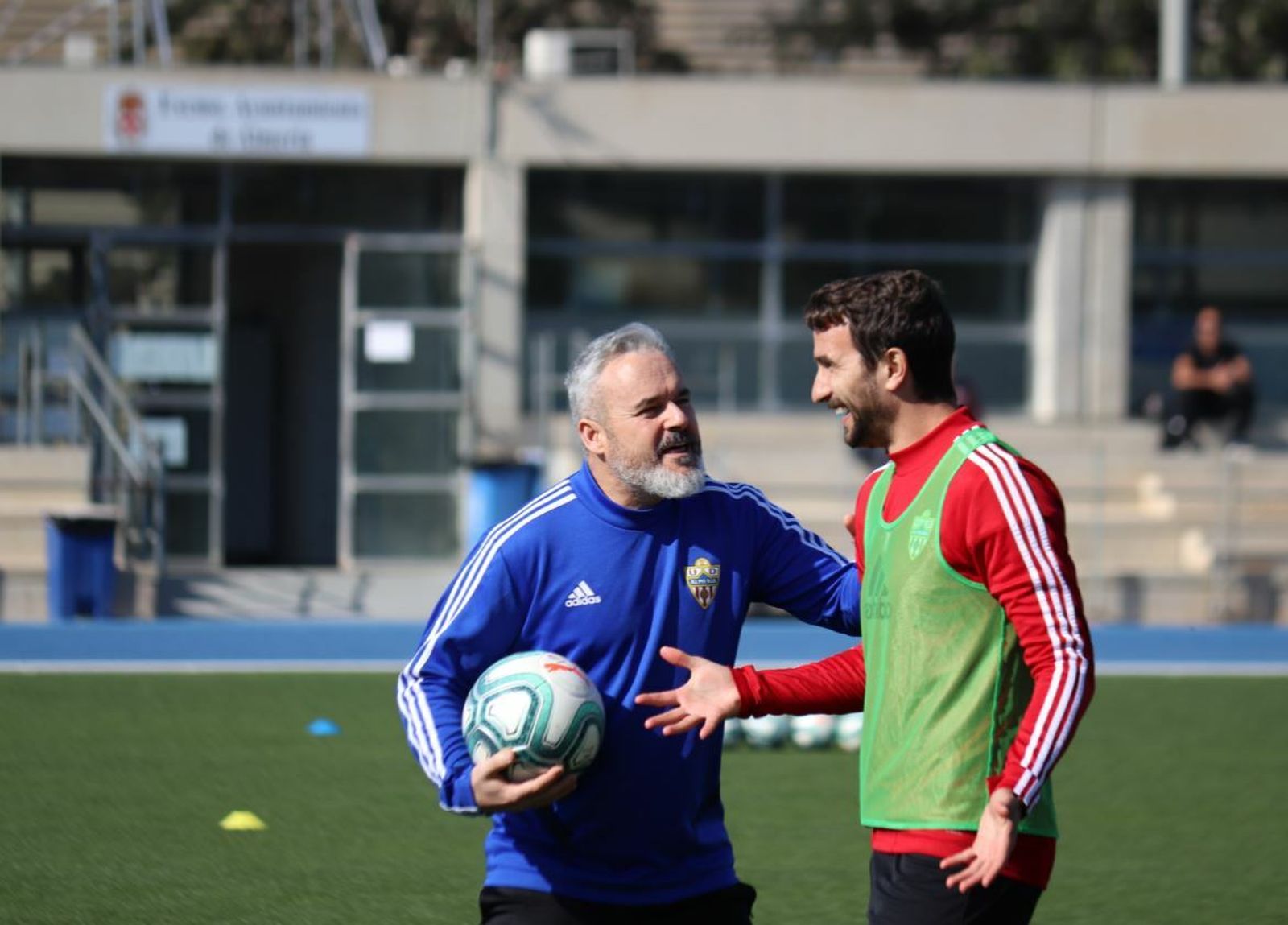 Víctor Mañas y Juan Muñoz, en el entrenamiento.
