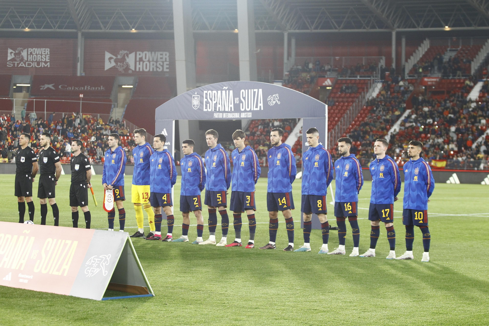 Imágenes del partido de fútbol amistoso entre las selecciones de España y Suiza Sub 21, disputado en Almería