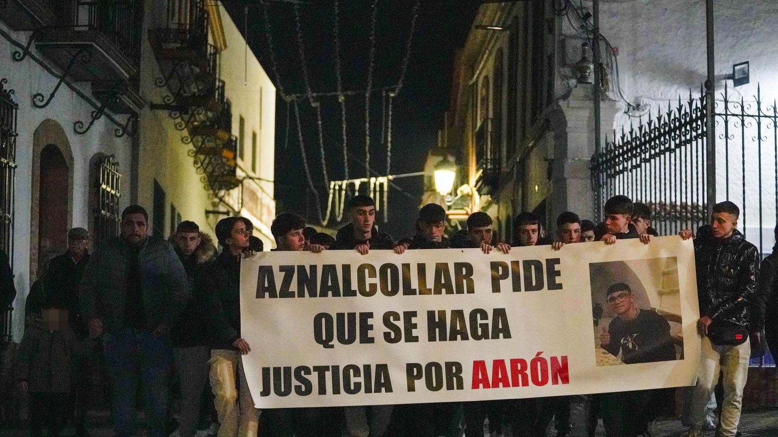 Manifestación en recuerdo de Aarón en Aznalcóllar.