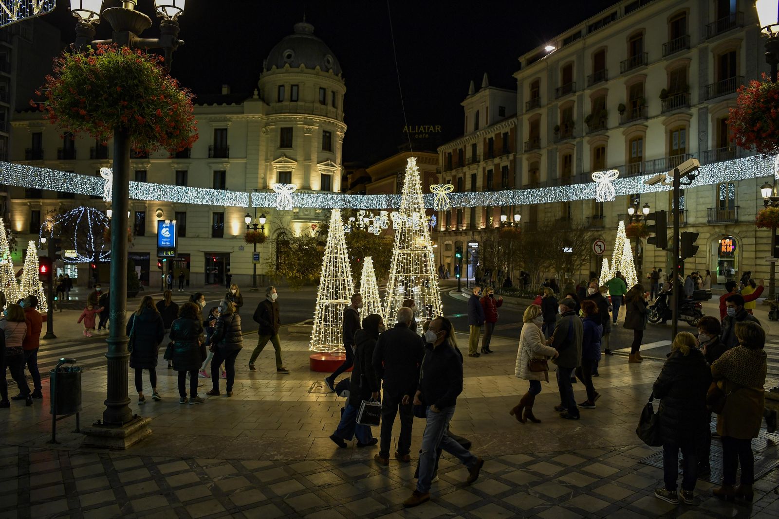 Alumbrado navideño en Granada.