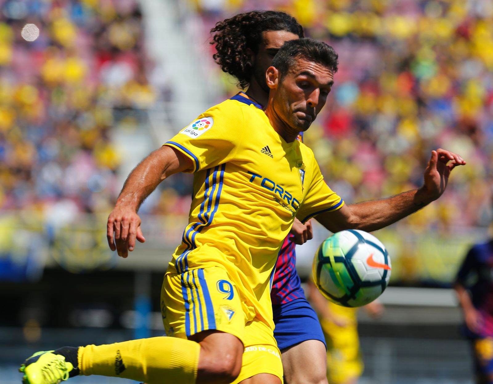 Barral en el partido ante el Barcelona B.
