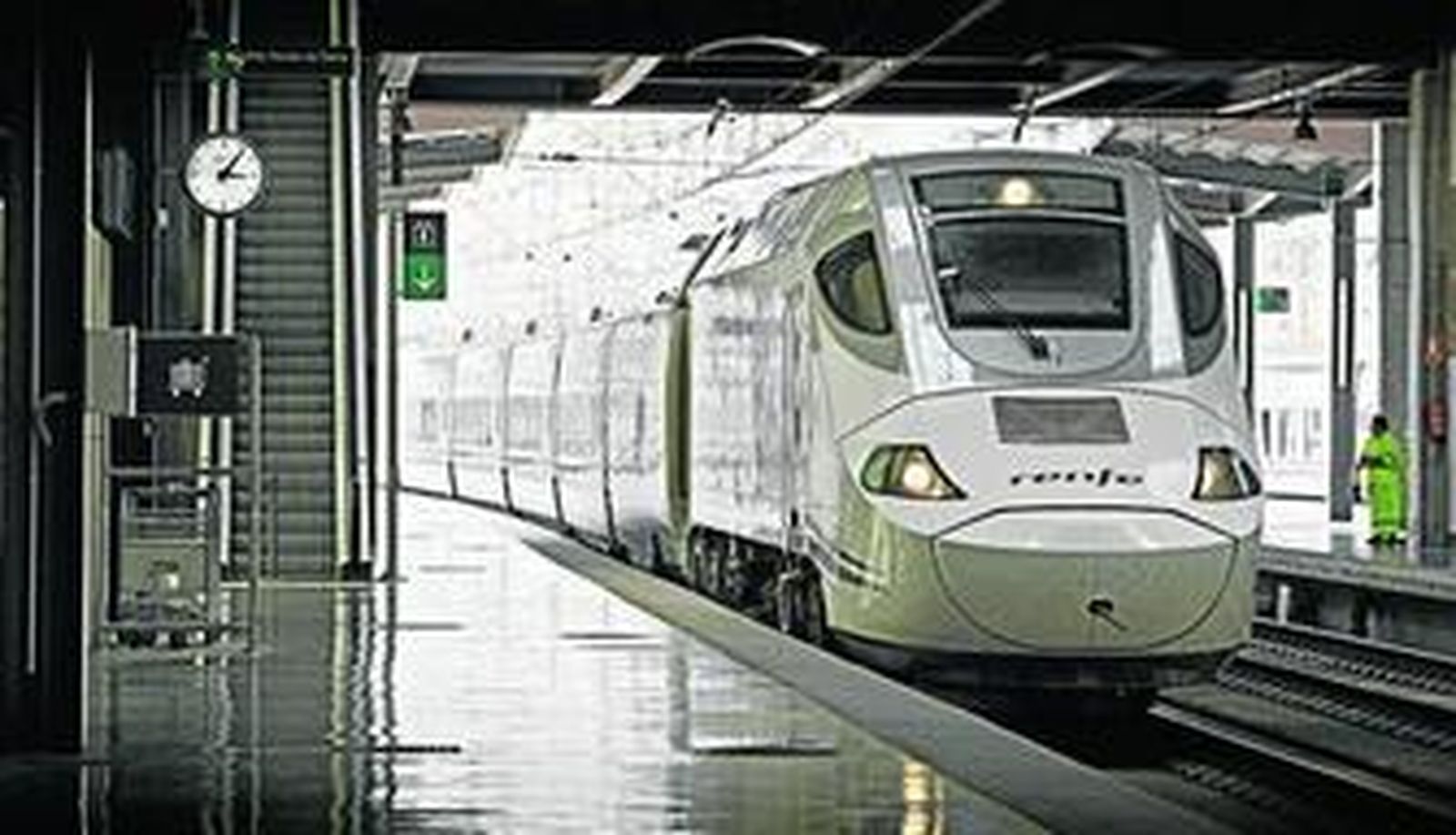 Un tren Alvia procedente de Madrid hace su entrada en la estación de la capital gaditana.