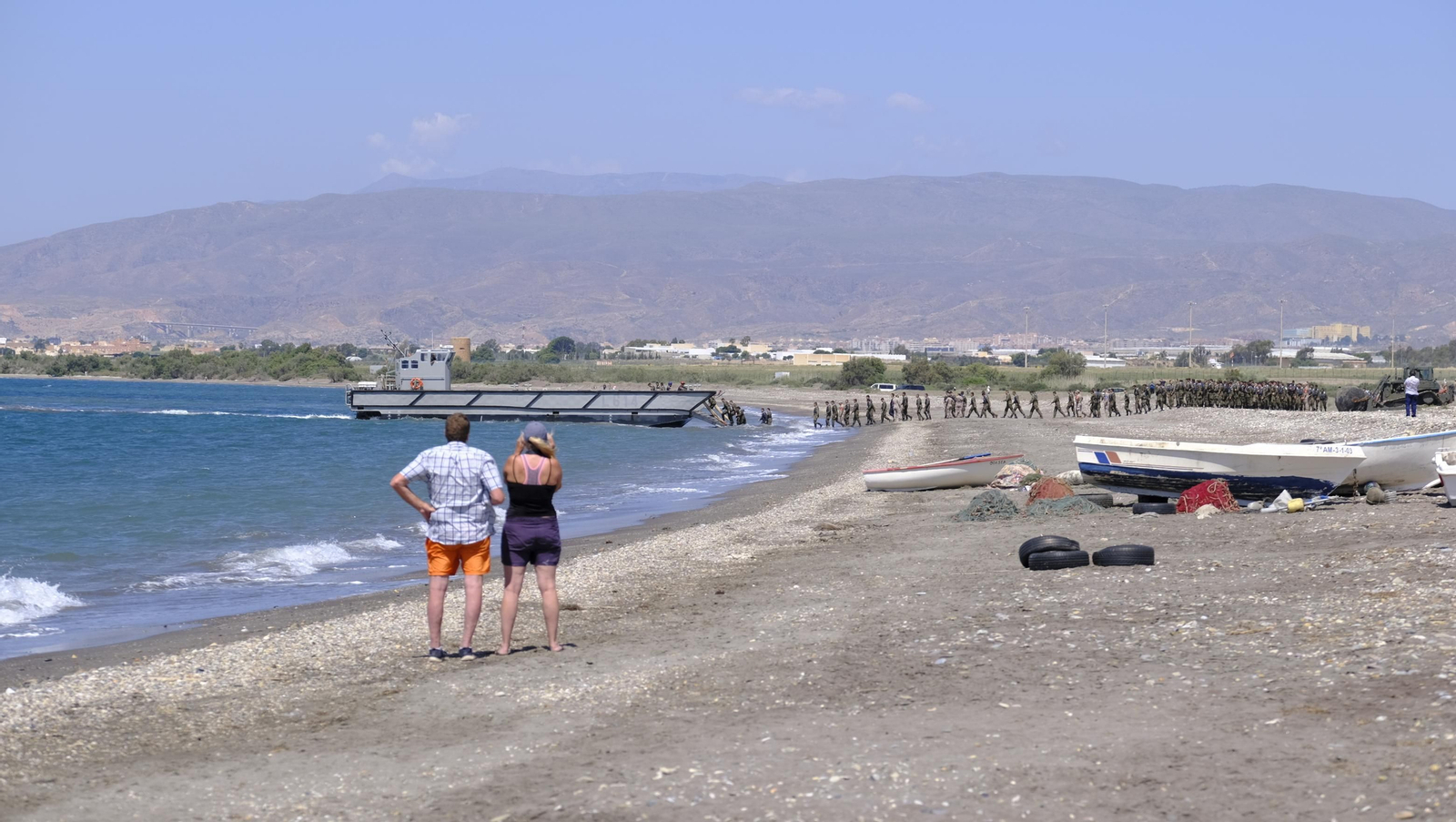 Desembarco de la Infantería de Marina en la Playa del Perdigal, en El Alquián-Almería