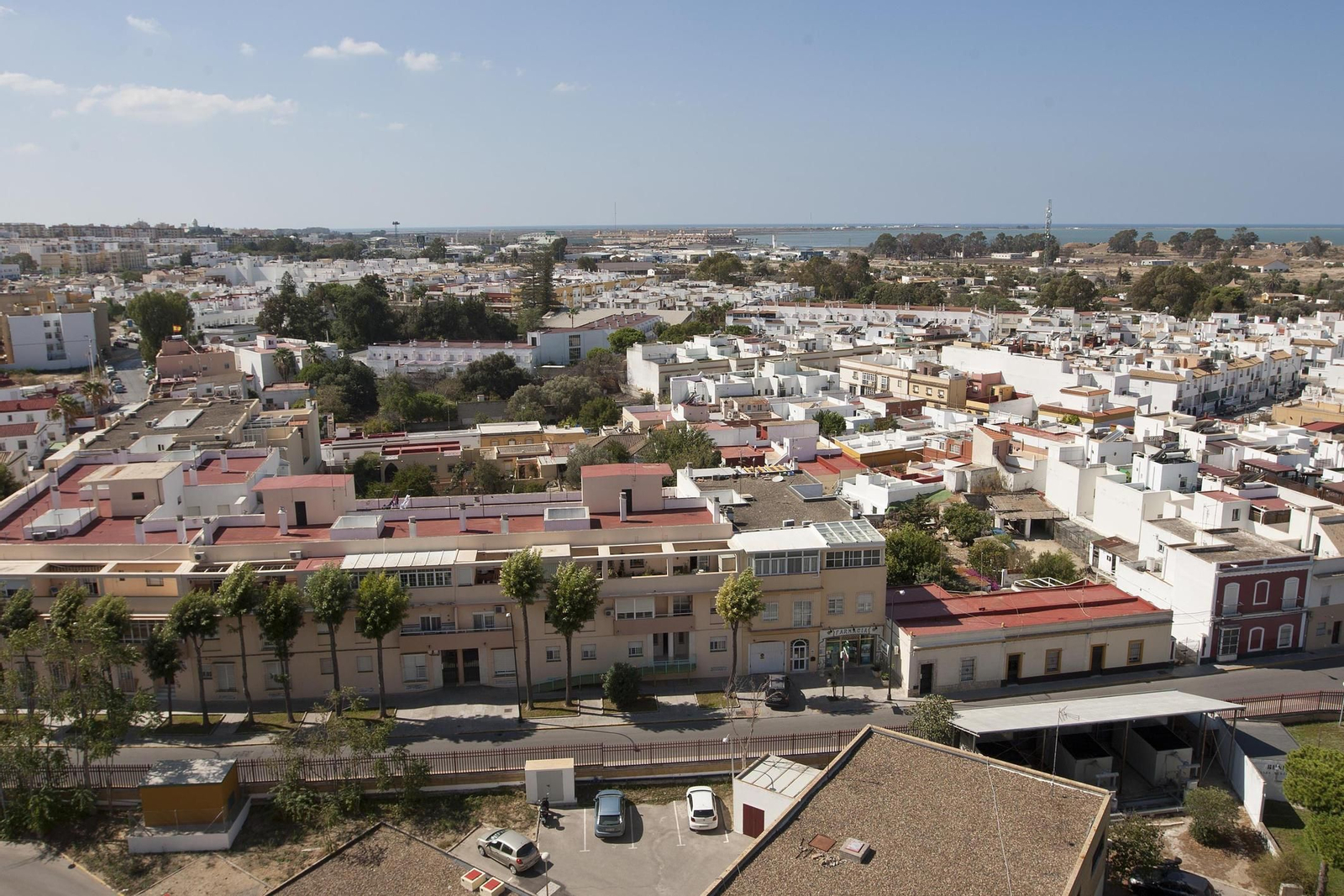 Vista aérea de una parte de la ciudad, tomada desde el hospital de San Carlos.
