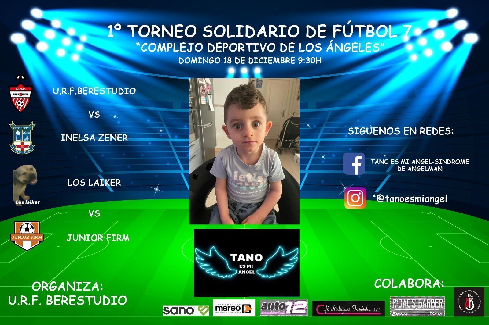 Cartel del torneo de fútbol que se disputará este domingo por la mañana en Los Ángeles.