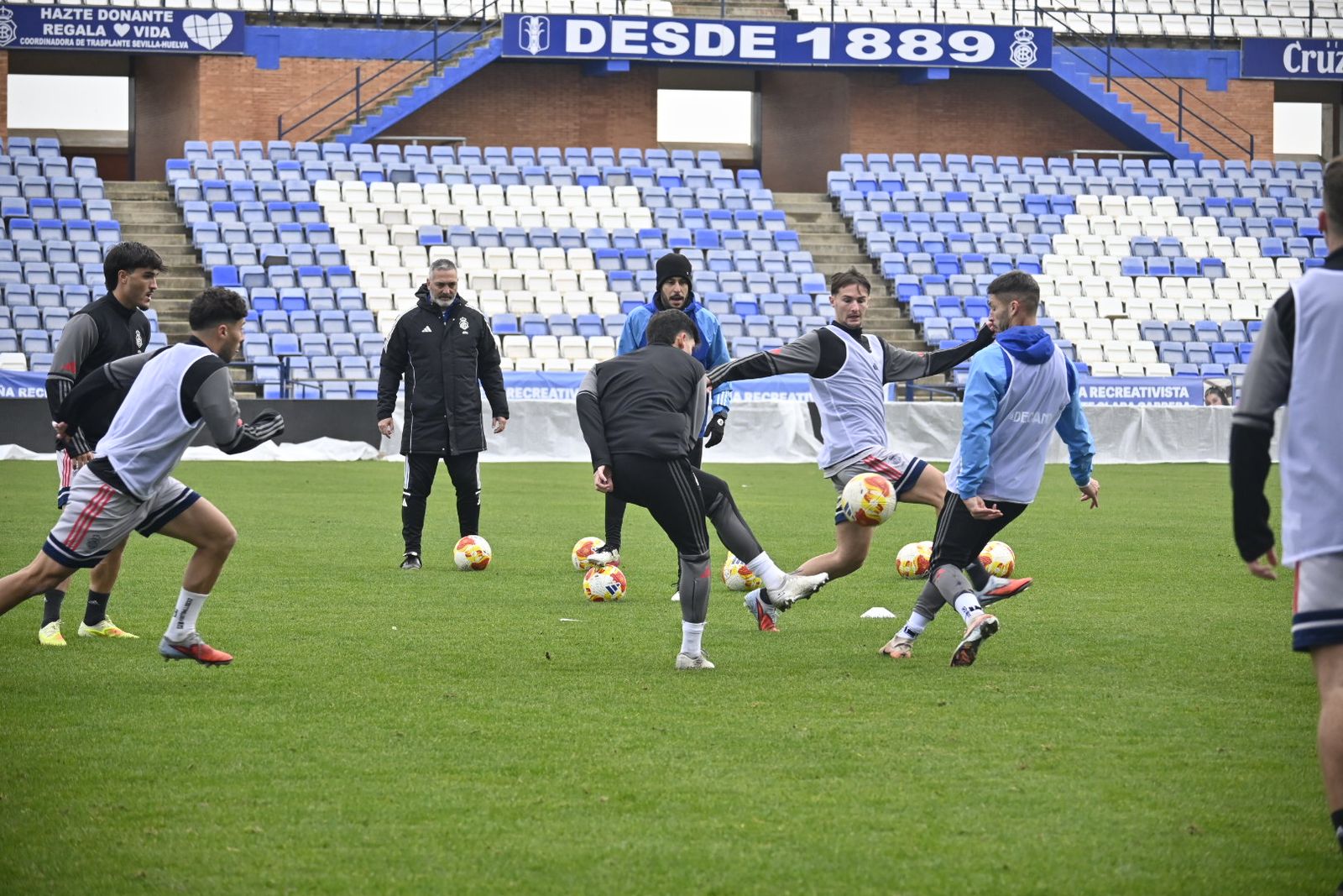 Las fotografías del entrenamiento del Recre en el Nuevo Colombino
