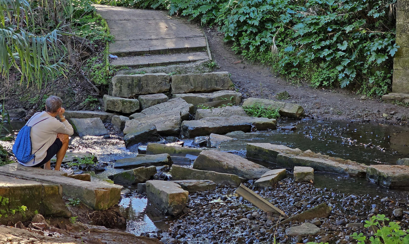 Fotos de los desperfectos en el sendero del parque fluvial del río Pícaro en Algeciras