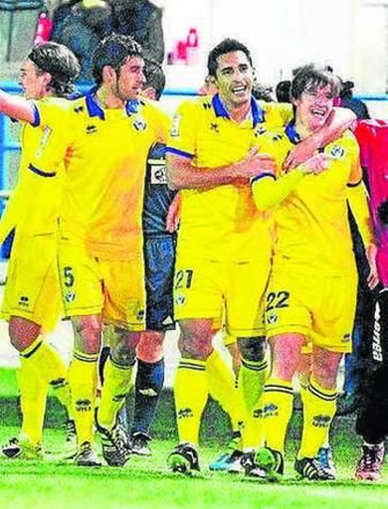 El Alcorcón celebra un triunfo.