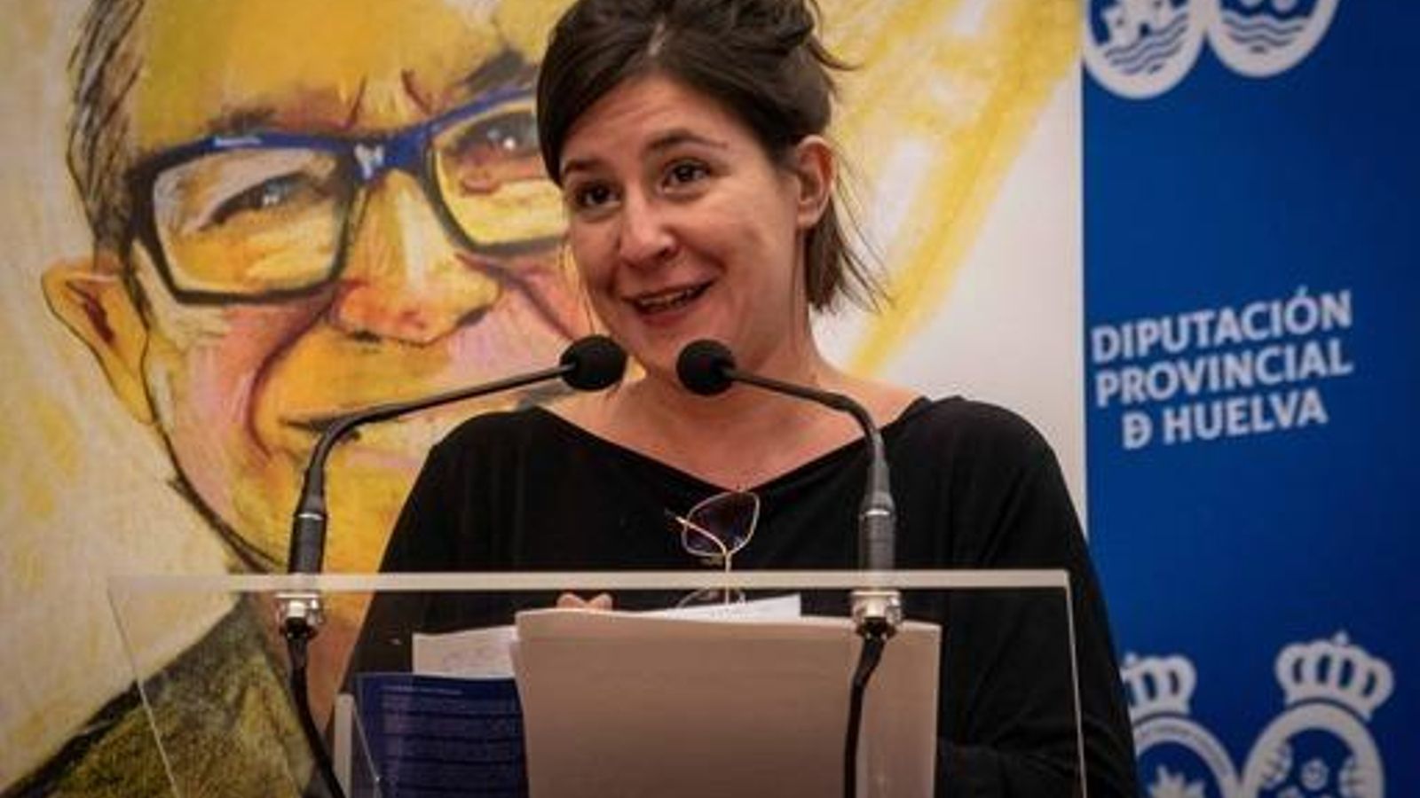 Guadalupe Sáez en la entrega del galardón.