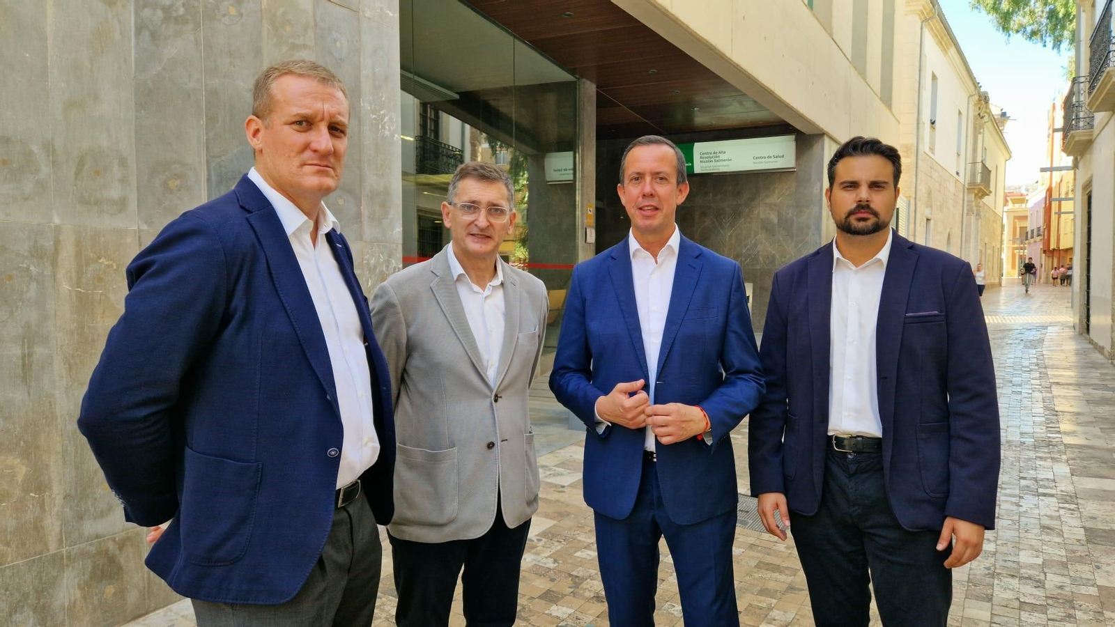 El secretario General, José María Martín, junto a los socialistas almerienses, Enríquez, Sánchez Teruel y Hernández.