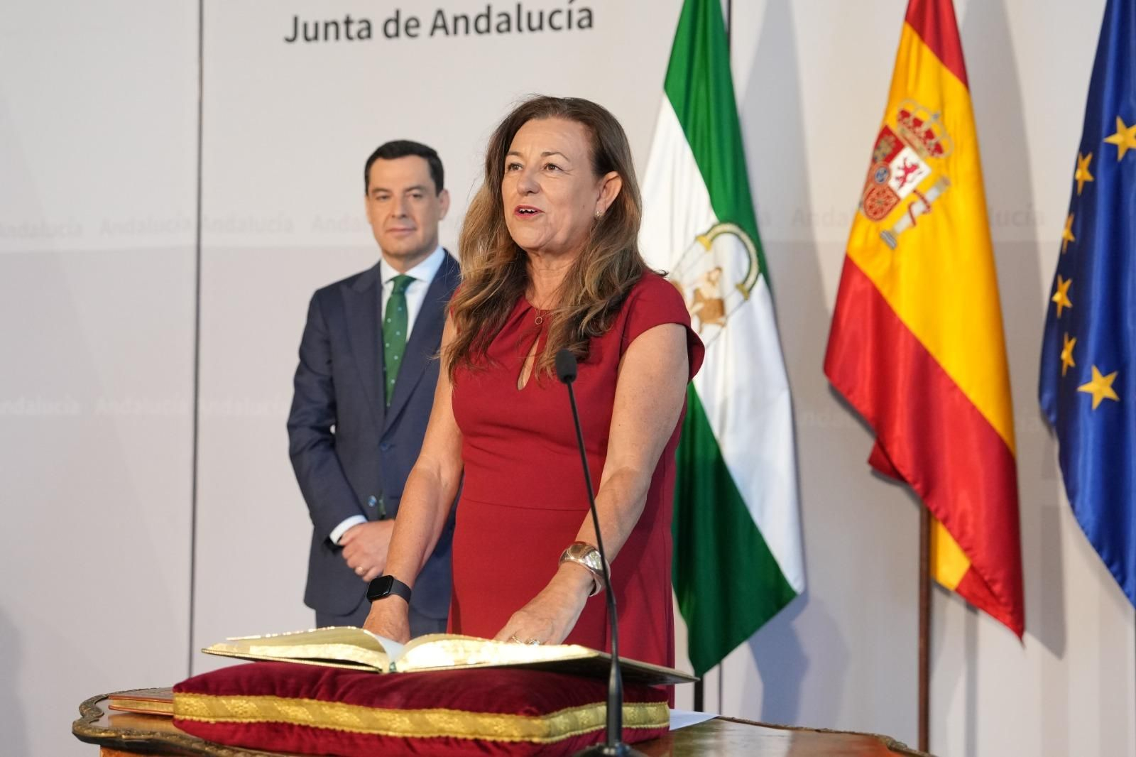 María del Carmen Castillo durante la toma de posesión como consejera este martes en Sevilla