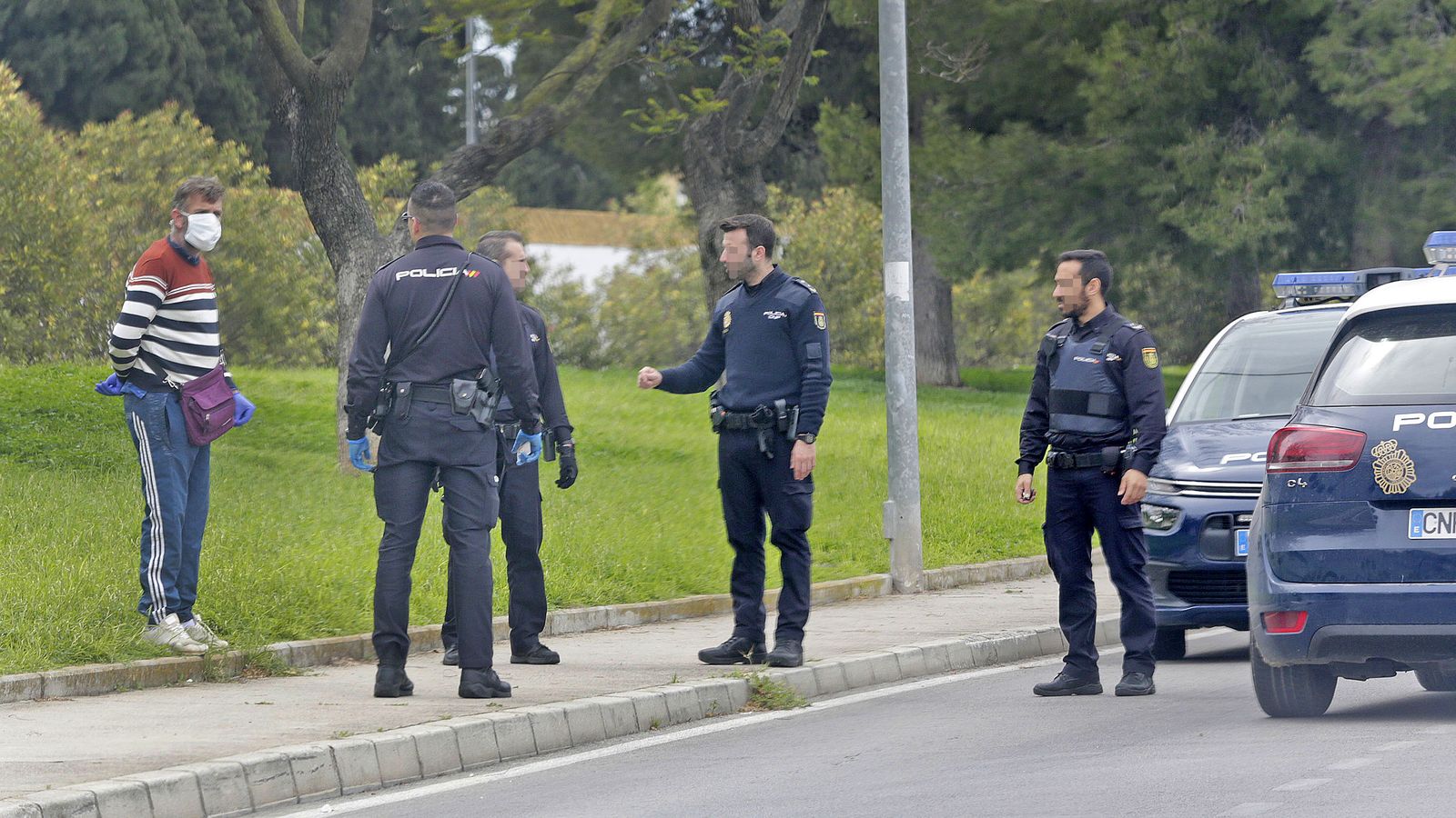 Un control policial en la provincia durante el estado de alarma