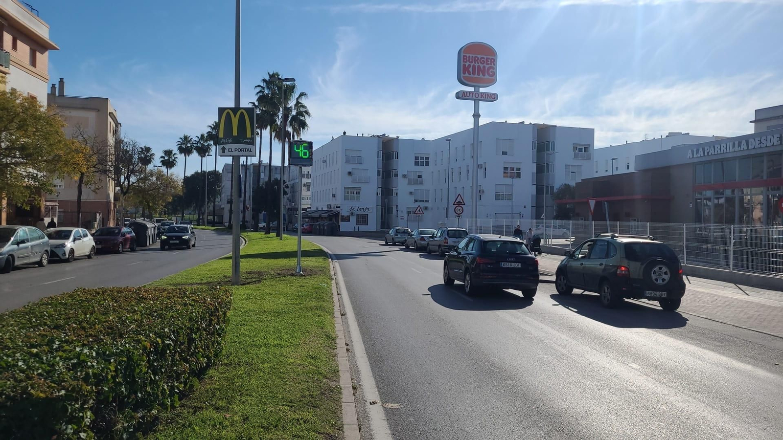 Radar pedagógico instalado en la avenida Puertas del Sur.