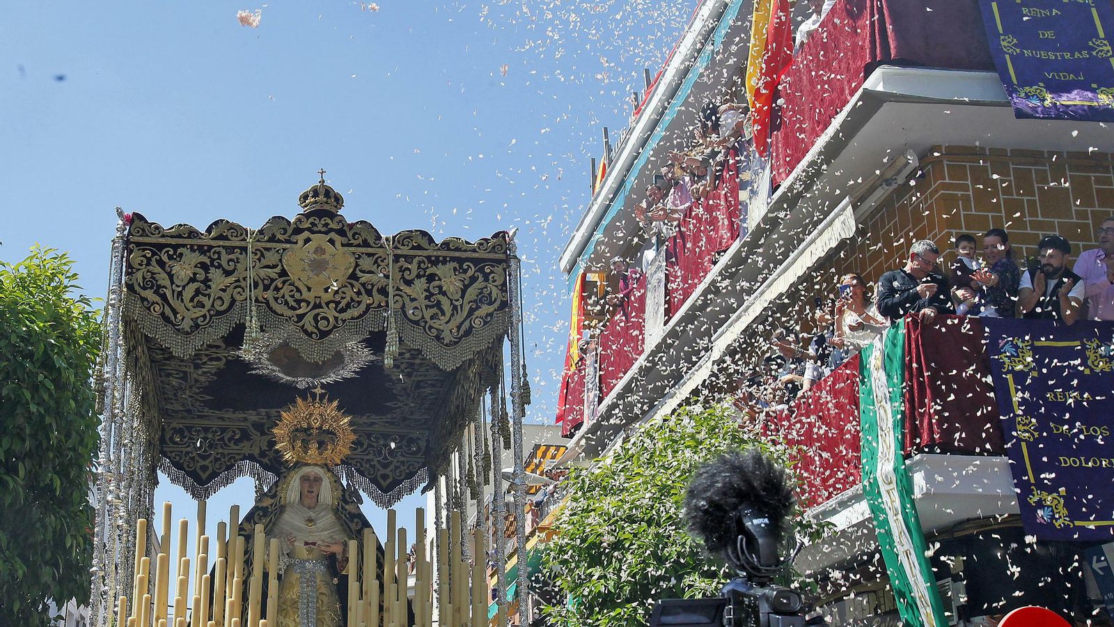 La Virgen de los Dolores del Cerro del Águila el Martes Santo de 2019.