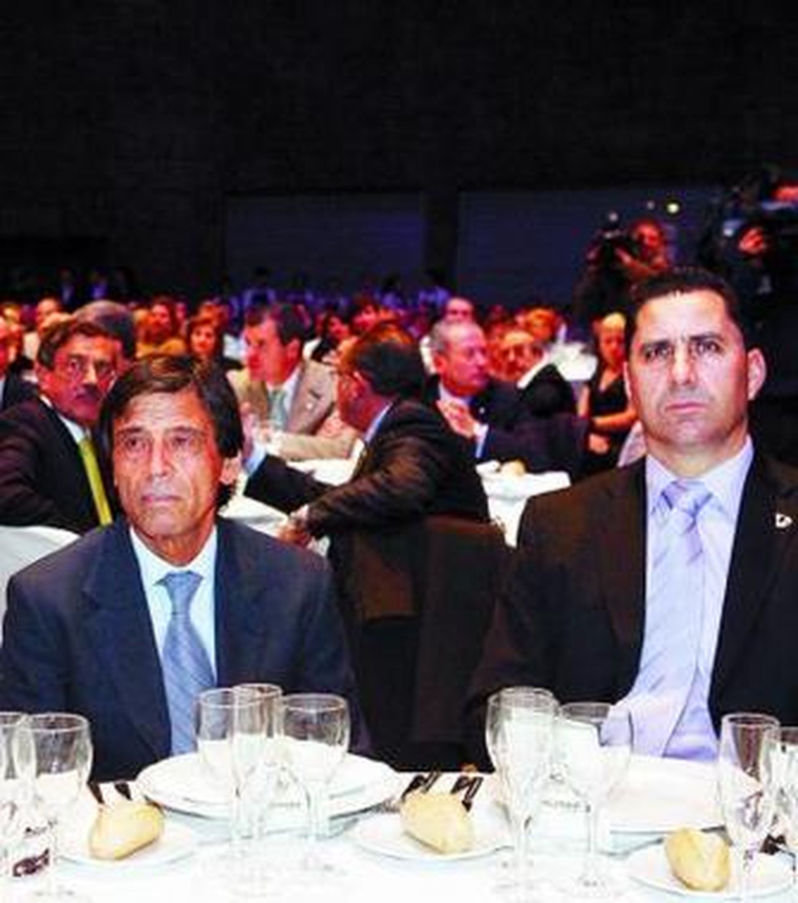 Paco Chaparro y Manuel Momparlet, en la cena de las peñas.