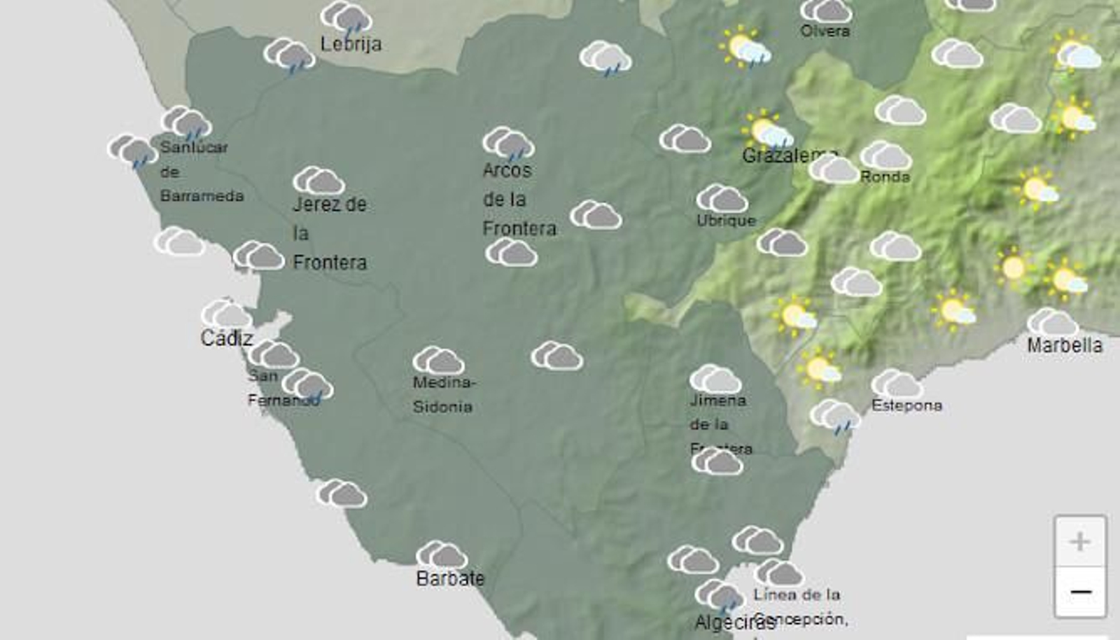 Estado del cielo para la primera mitad del día.