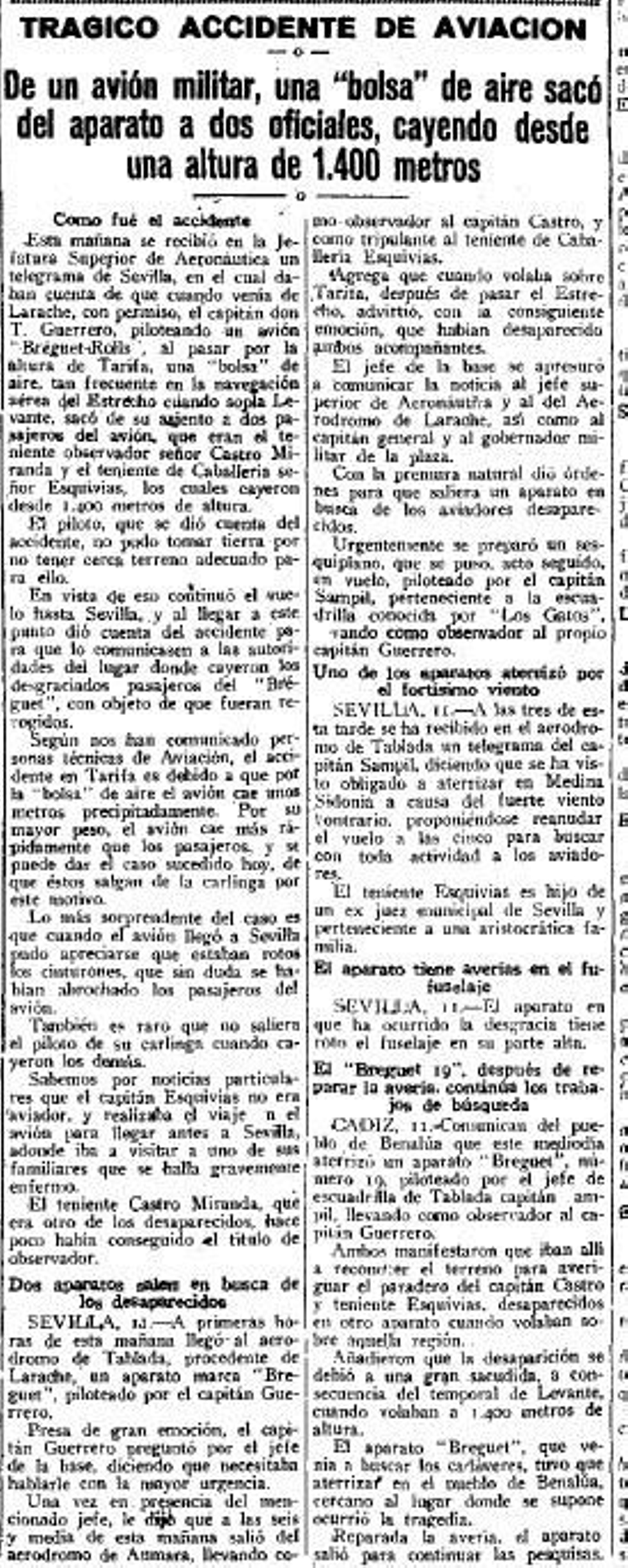 La correspondencia Militar, Viernes 12 de Julio de 1929.