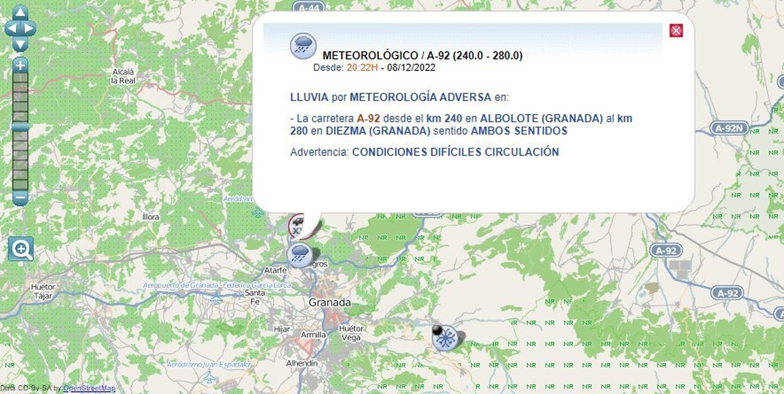 Advertencia de la DGT.