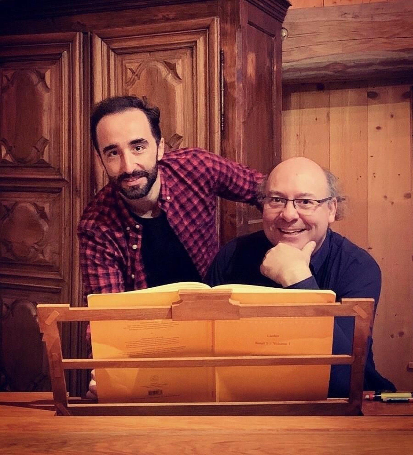 Con el pianofortista Arthur Schoonderwoerd.