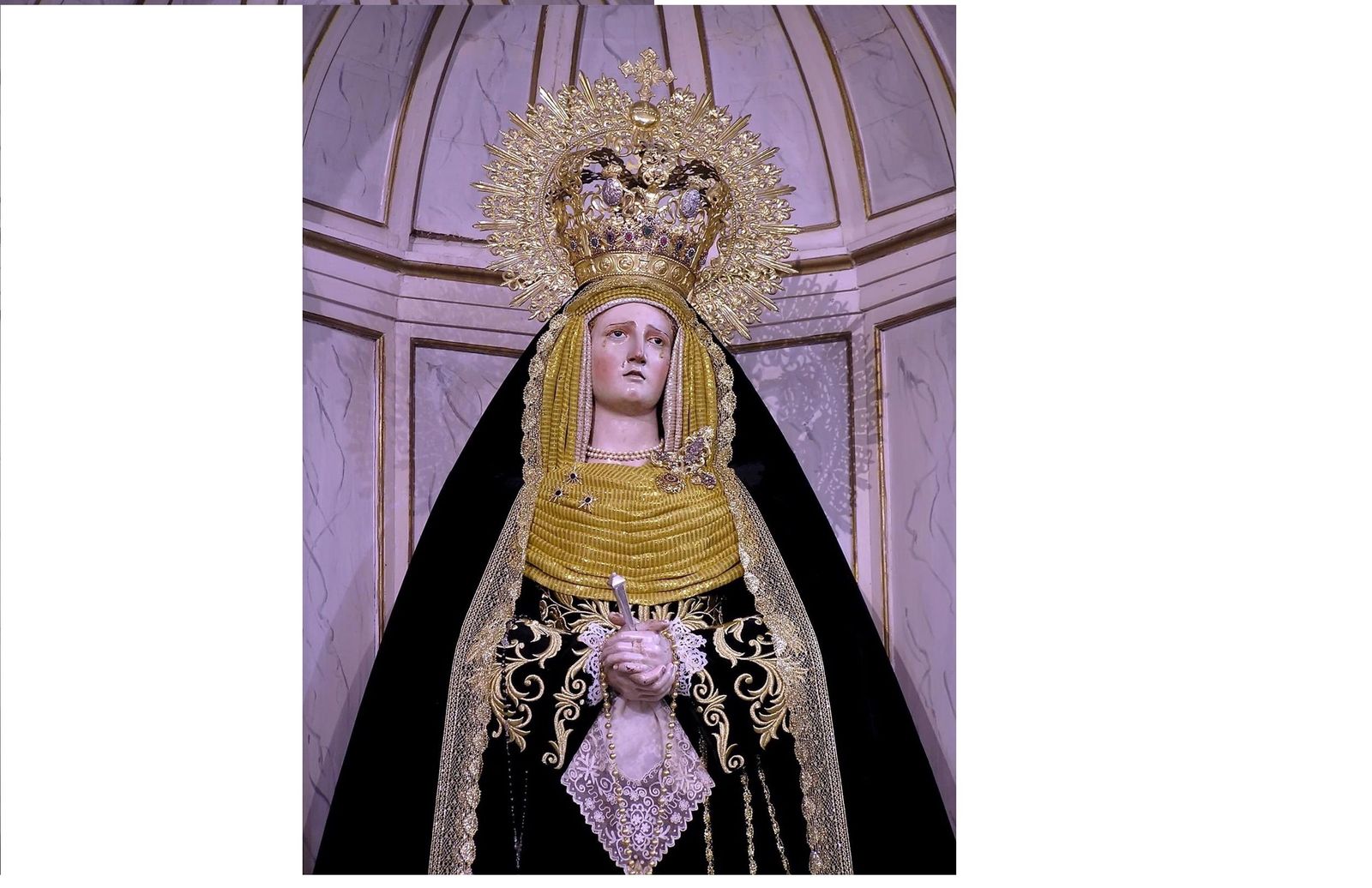 La Virgen de las Angustias de Ecce-Homo, de luto por el coronavirus