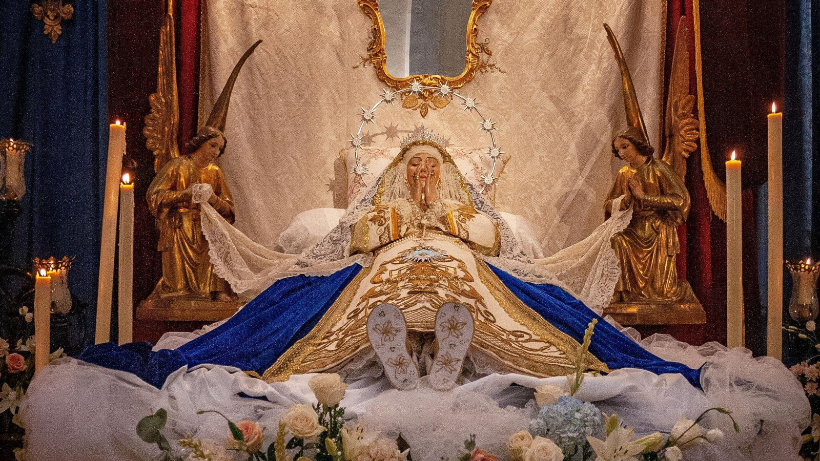 La Virgen del Tránsito durante uno de sus cultos anuales.
