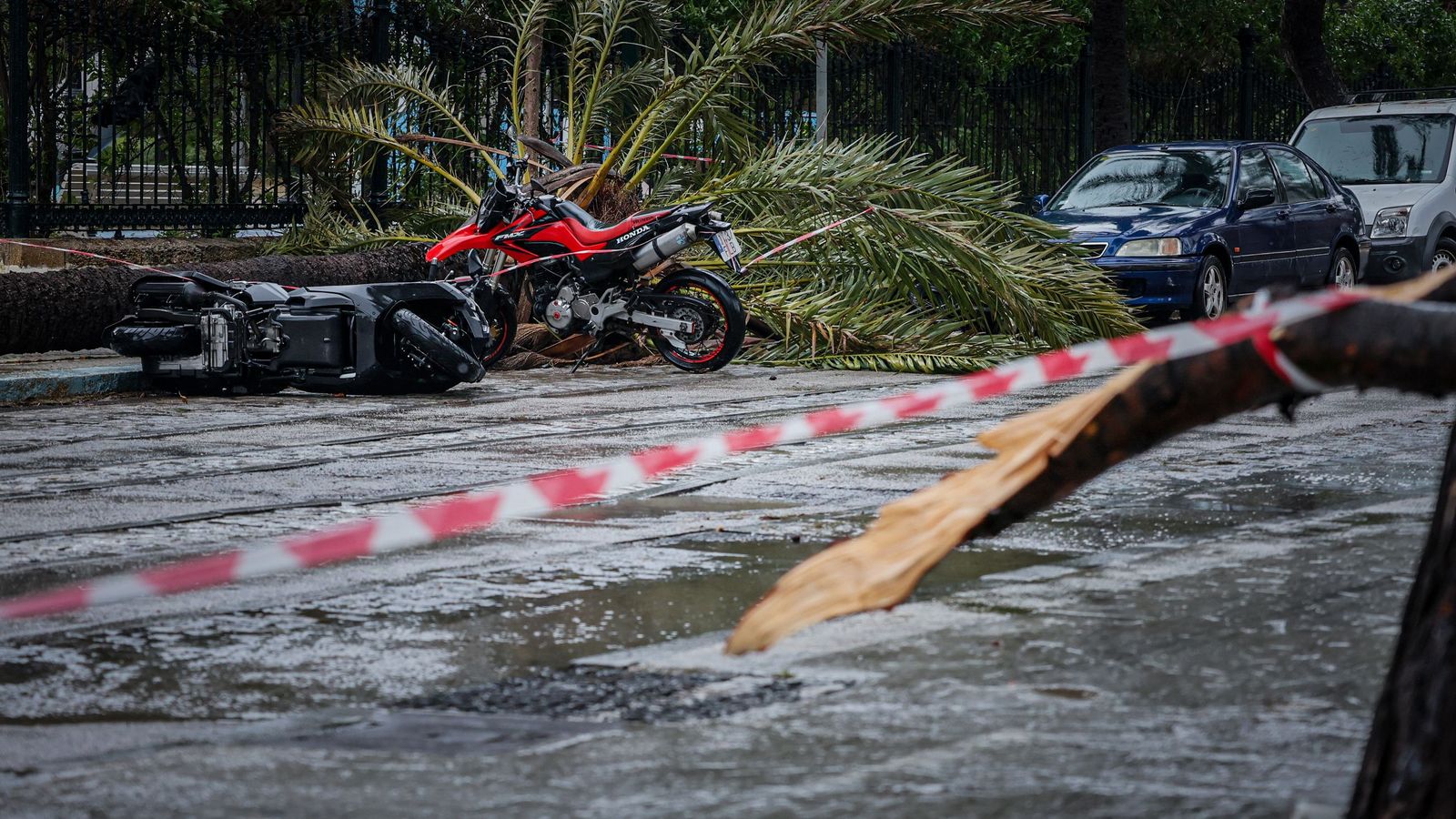 Imágenes de las incidencias y destrozos provocados por la borrasca Kristin en Cádiz