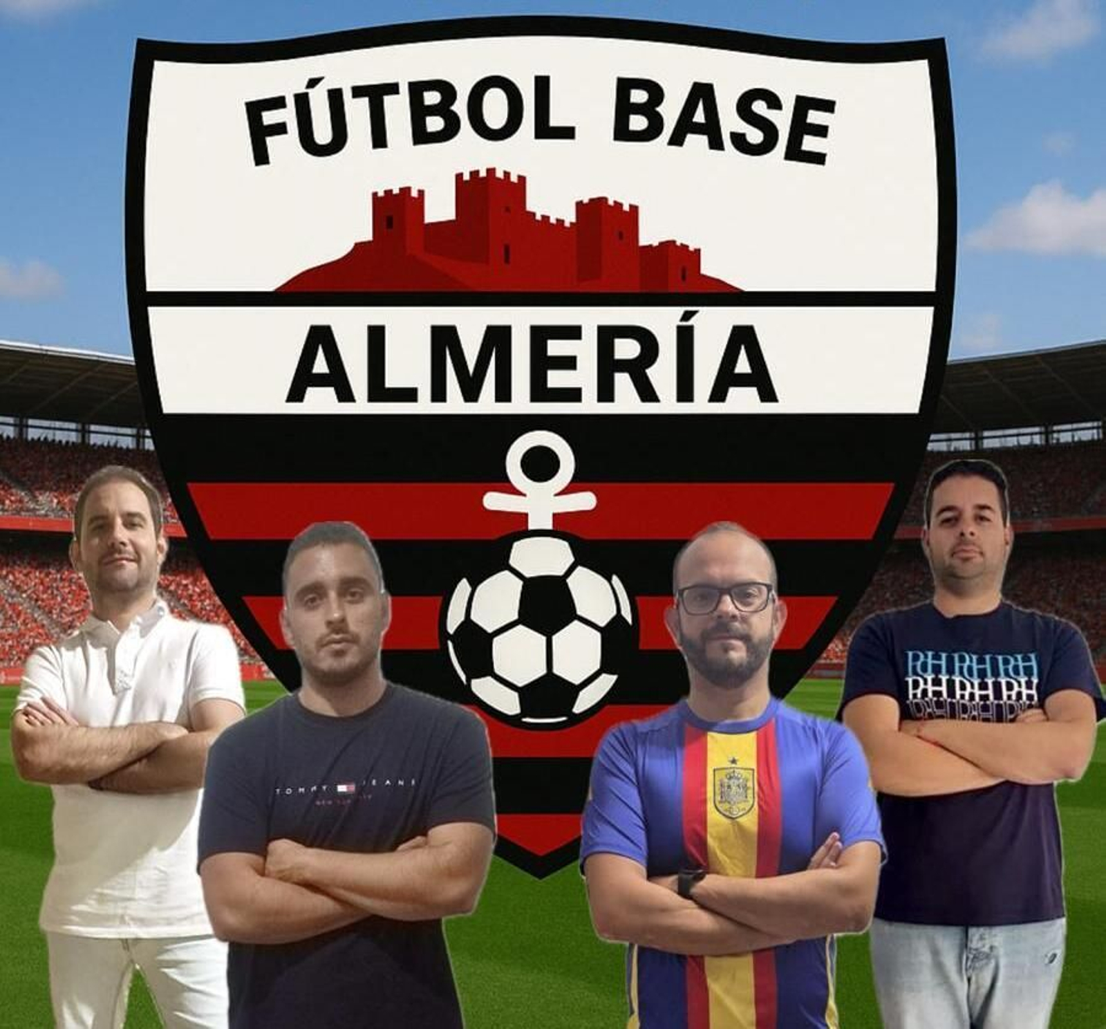 Montaje con los componentes de la Junta Directiva del recién creado Fútbol Base Almería.