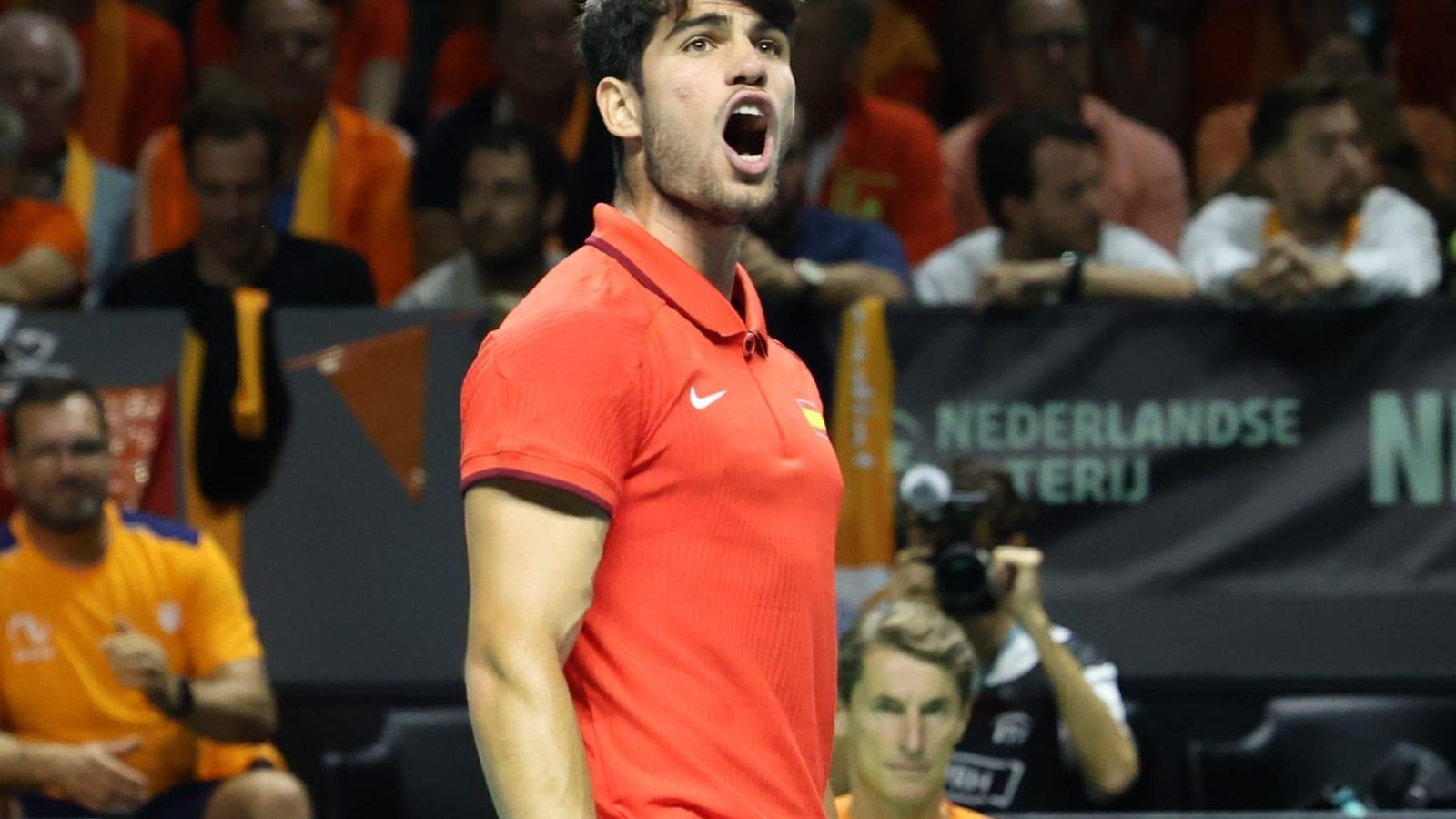 Las mejores fotos del Carlos Alcaraz-Griekspoor de la Copa Davis de Málaga