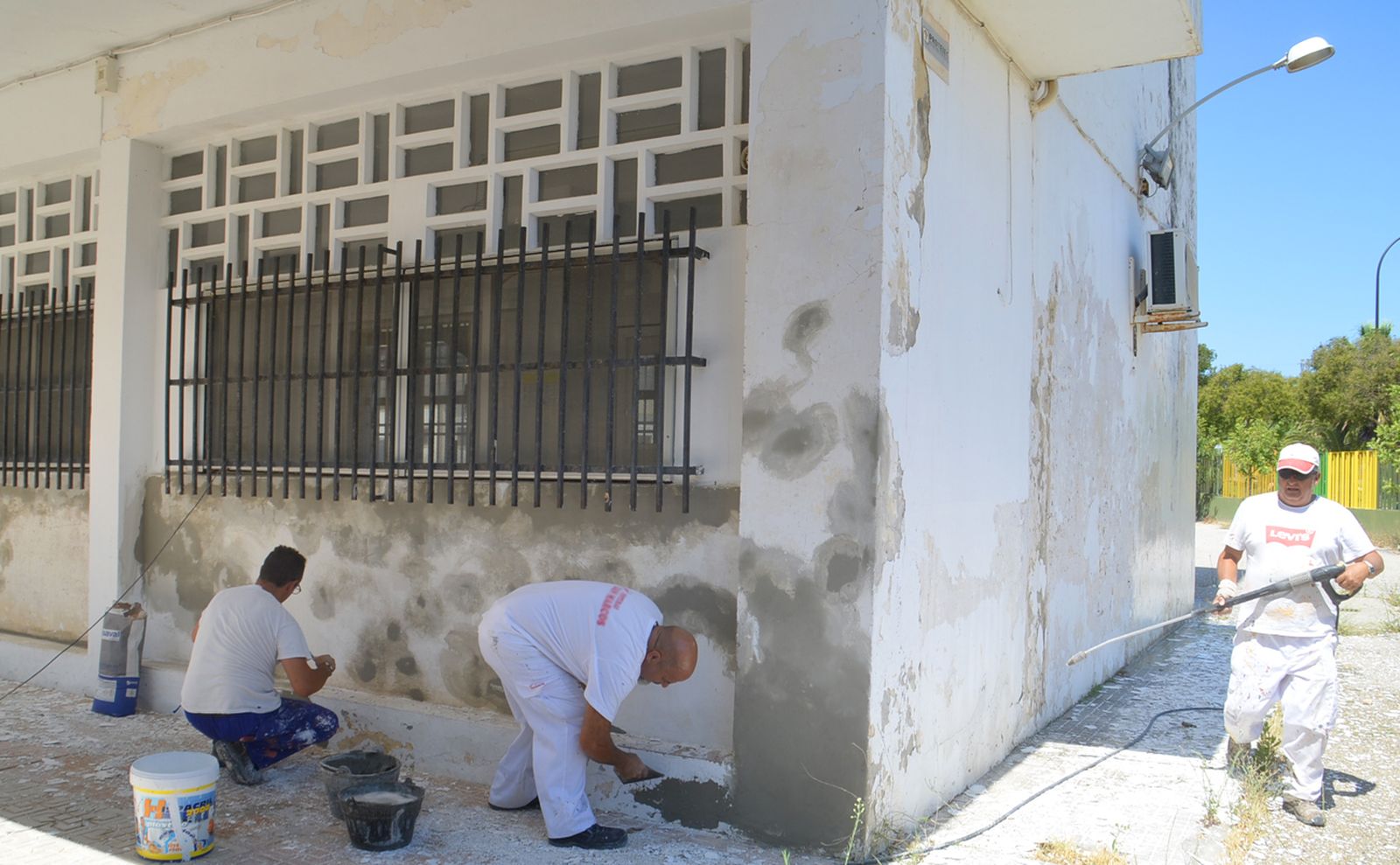 Trabajos de mantenimiento en el Cecilio Pujazón este verano, en una imagen de archivo.