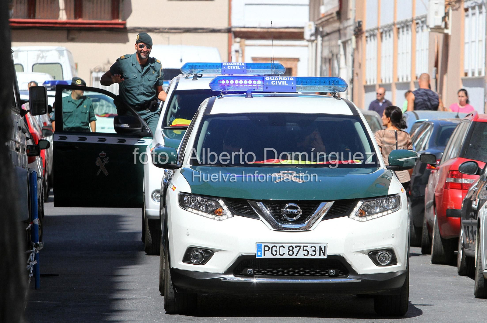 Imágenes de la expedición de Guardias Civiles de Huelva rumbo a Cataluña.