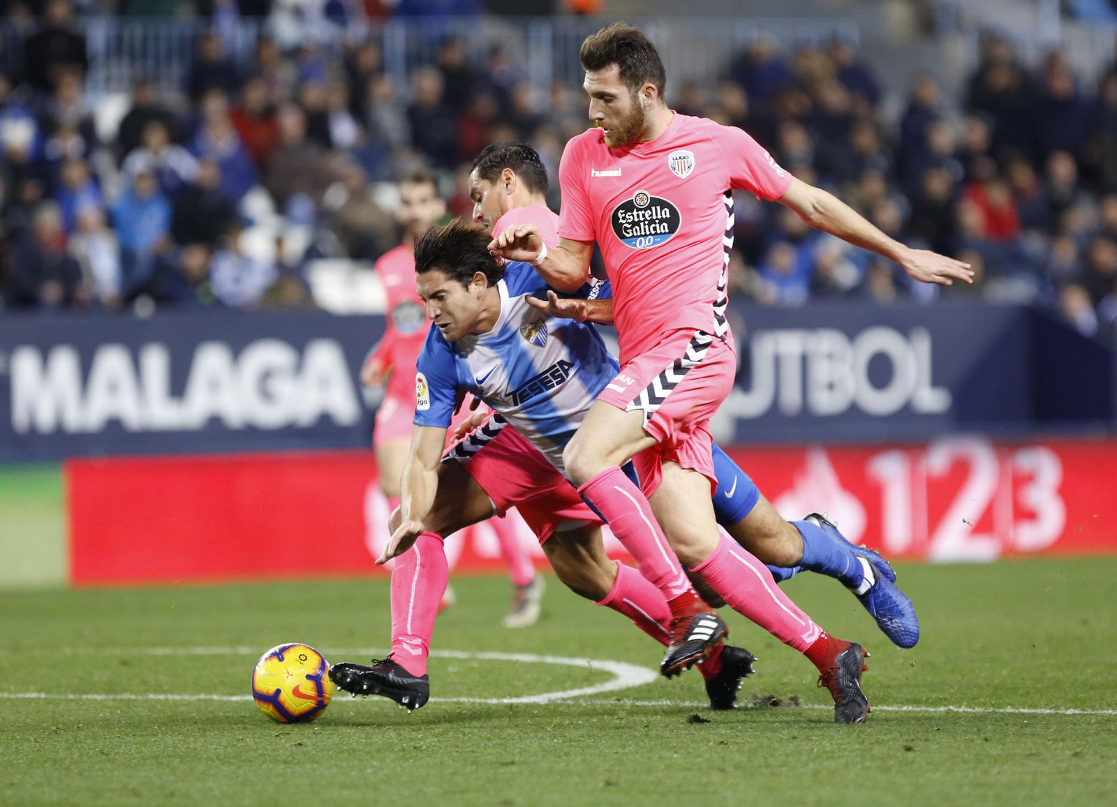 Blanco Leschuk, en el Málaga-Lugo.