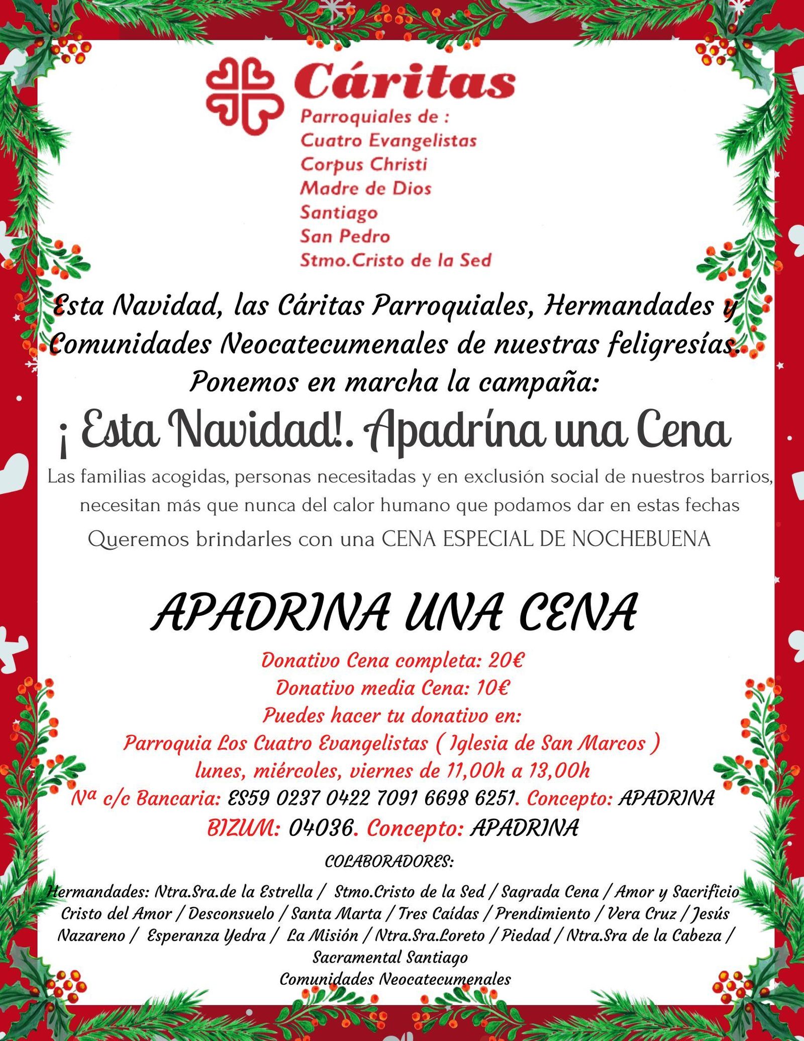 Apadrina una cena para la Nochebuena