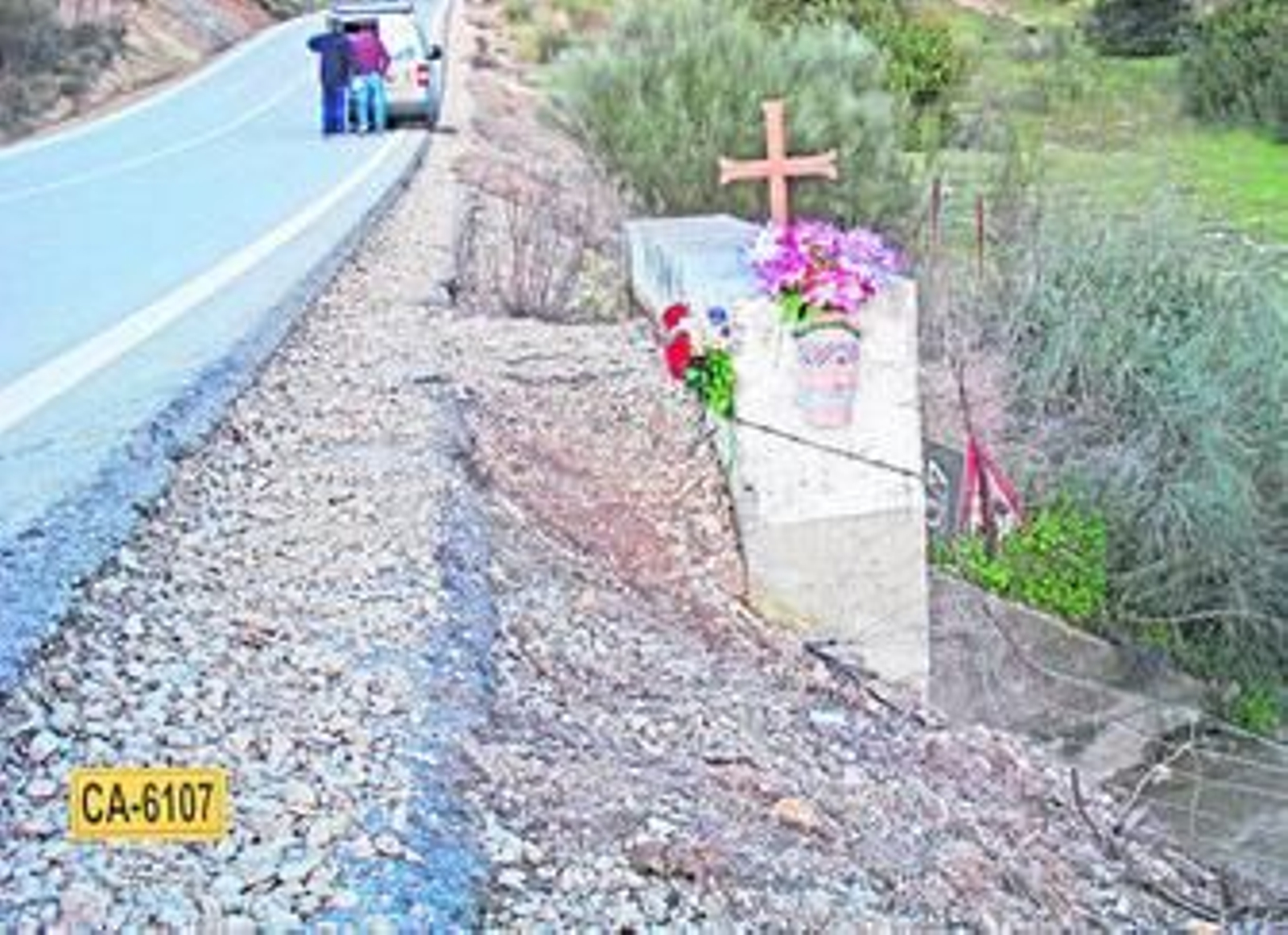 El lugar donde perdió la vida Daniel Sañudo, en accidente de tráfico, el pasado 9 de enero,  en la carretera que une Algar con El Bosque.