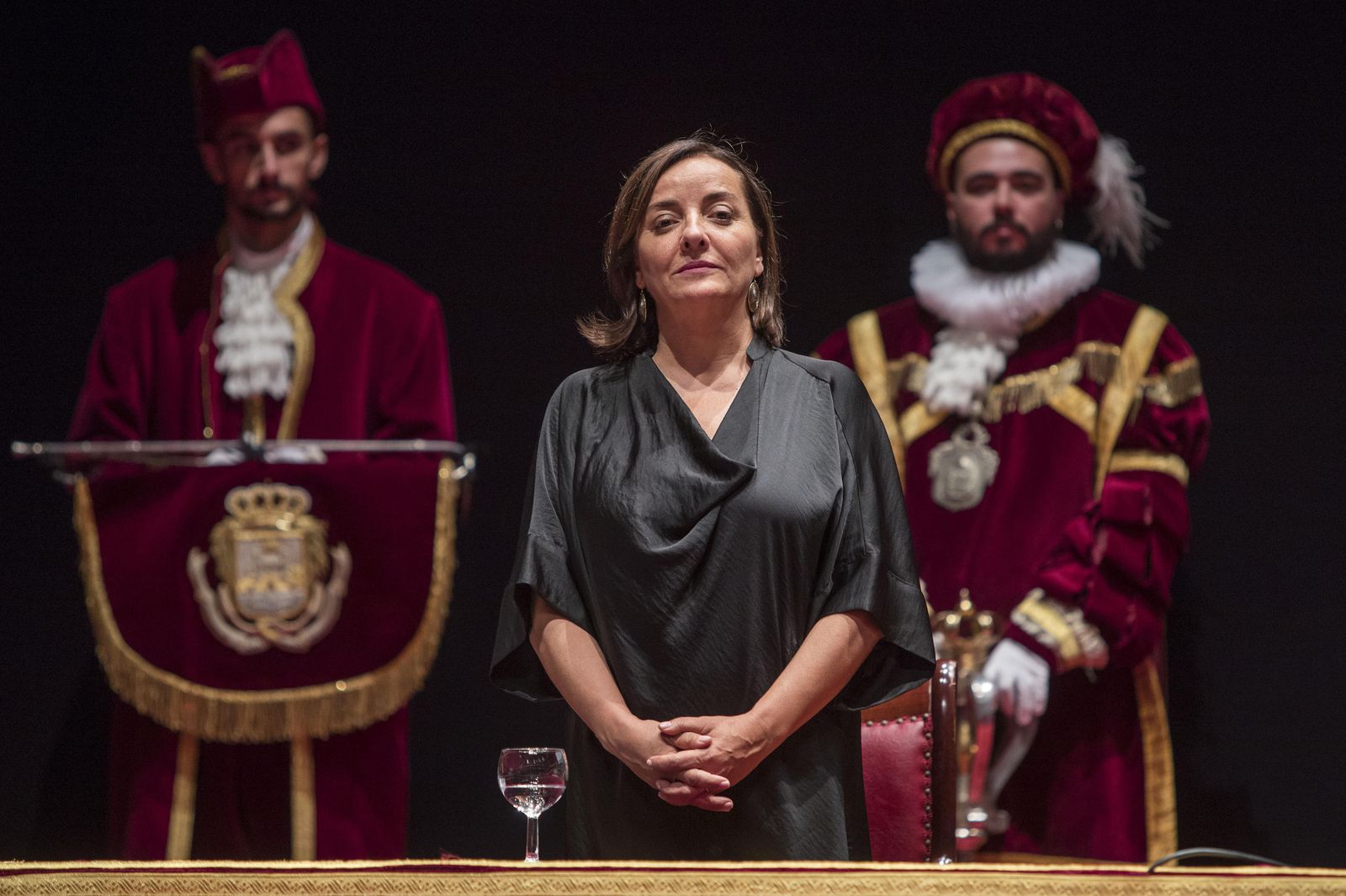 Pepa Bueno, ayer en el Teatro de las Cortes durante el acto de entrega del premio del 24 de Septiembre.