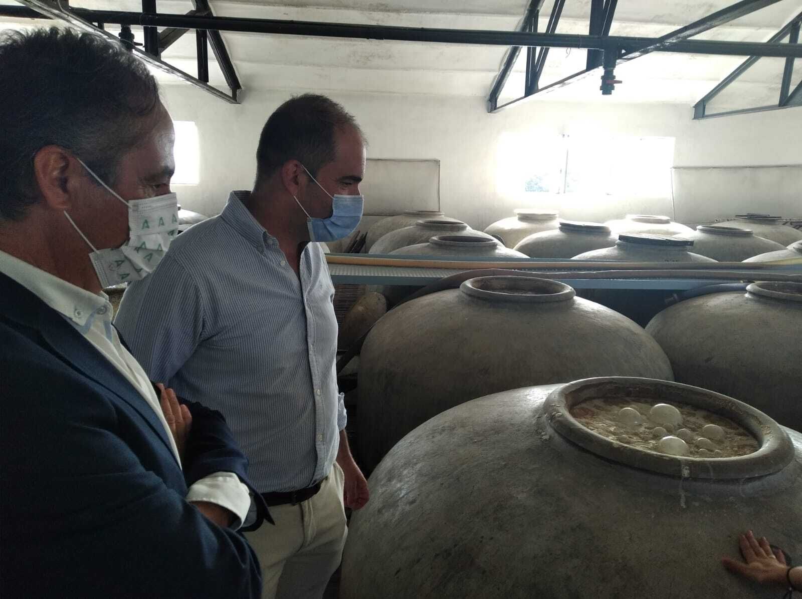 El delegado visita la cooperativa San Acacio de Montemayor.
