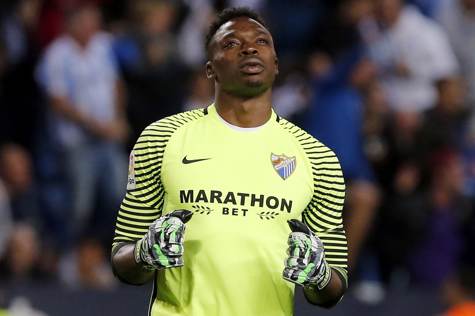 Kameni, en uno de sus últimos partidos con el Málaga.