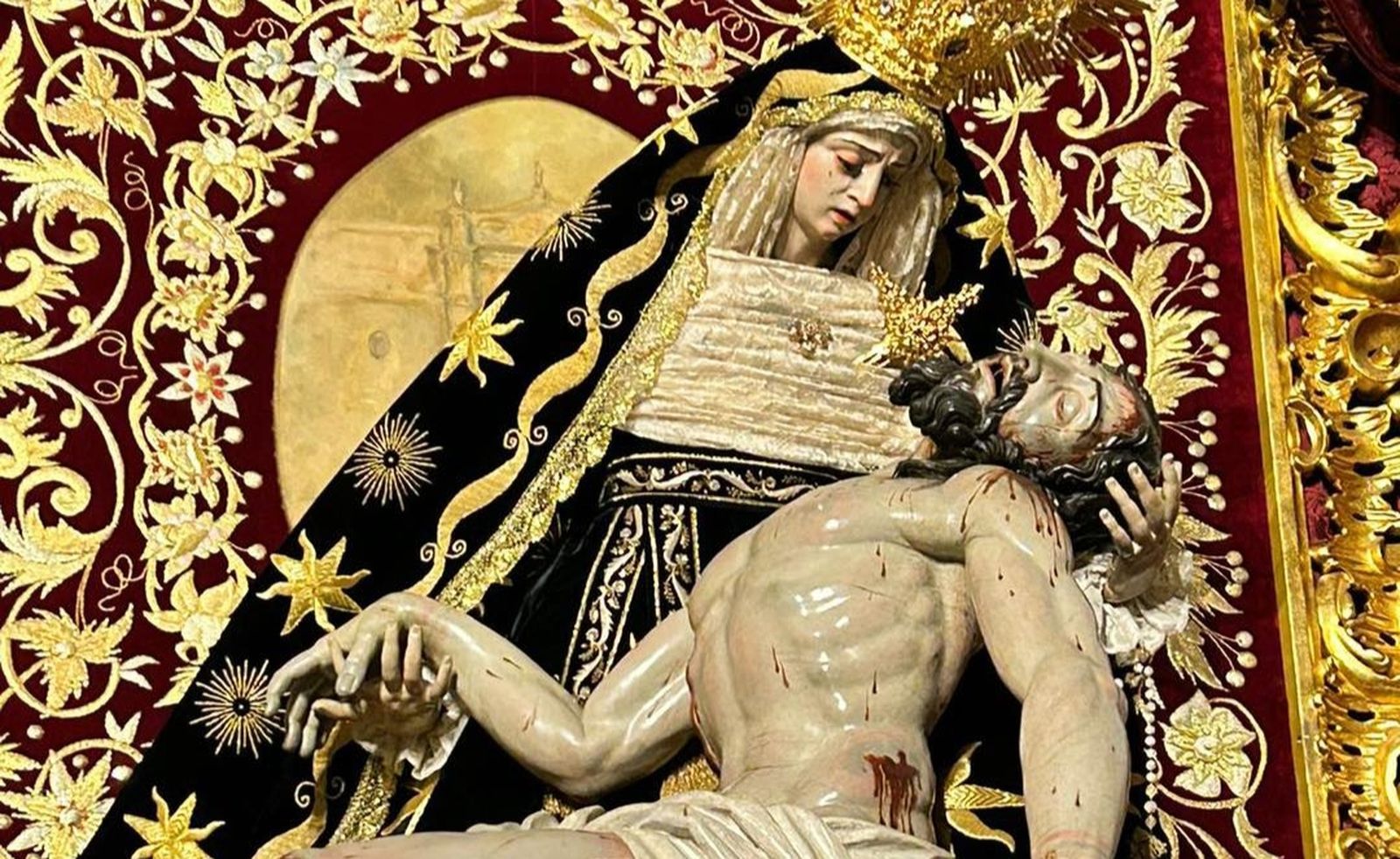 La imagen de María Santísima de las Angustias de Sanlúcar.