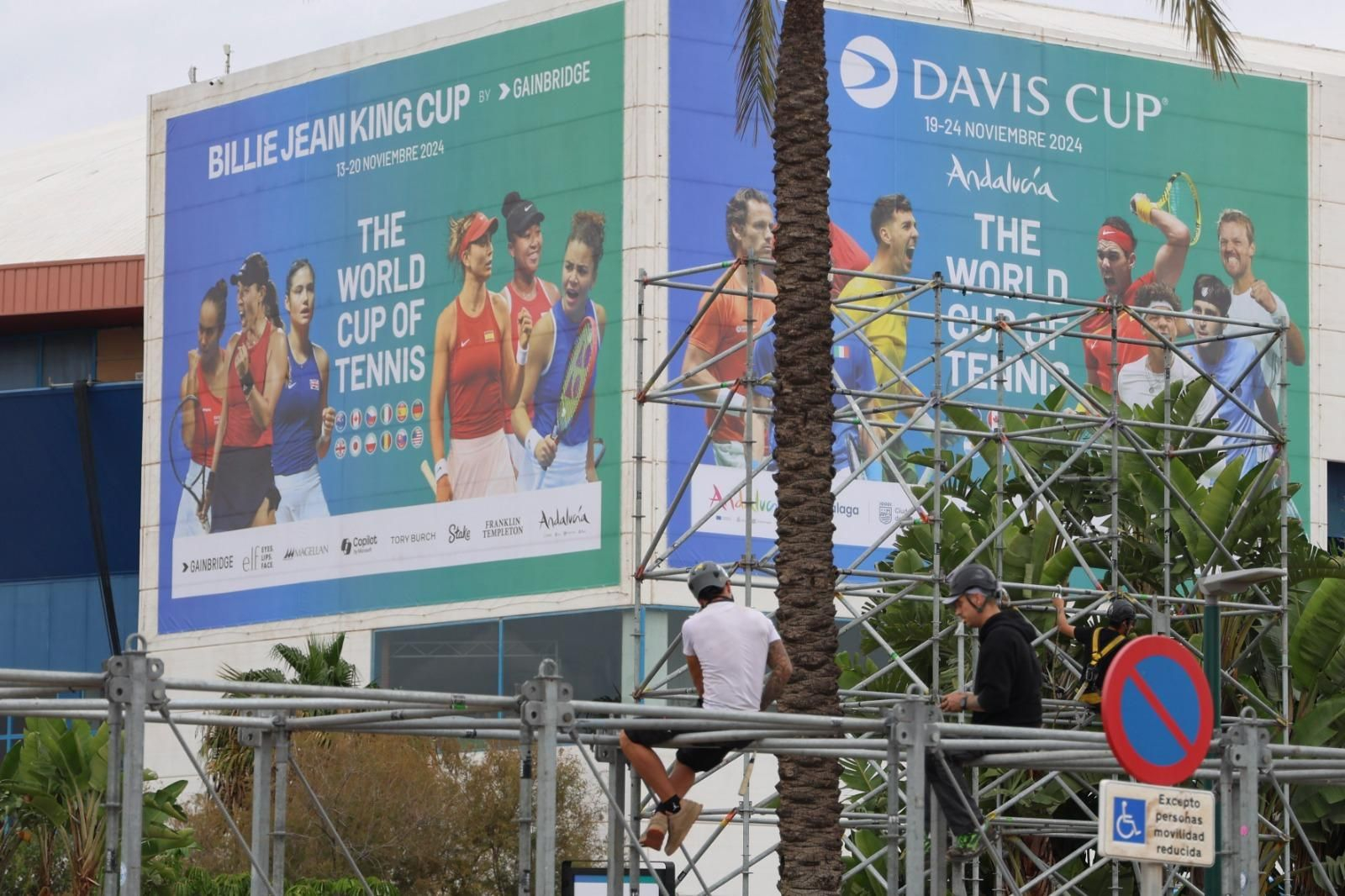Las fotos del Carpena casi listo para la Copa Davis y la Billie Jean King Cup en Málaga