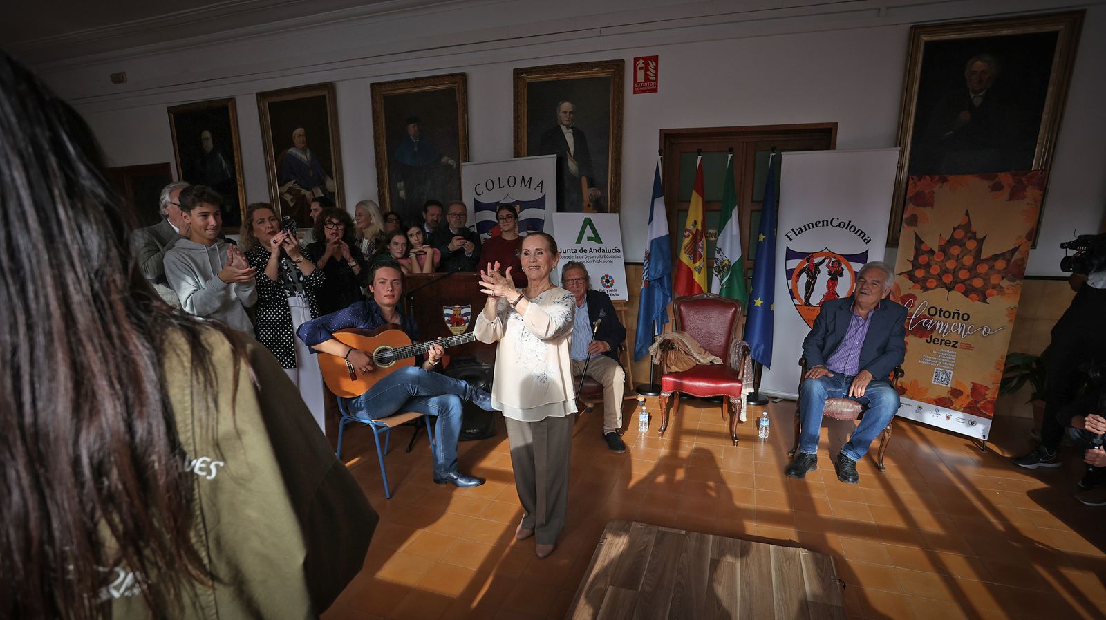 El Gómez, El Carbonero y Angelita Gómez en el taller generacional Flamen Coloma