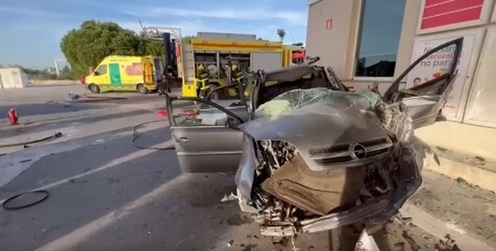 Estado en el que quedó el vehículo tras el impacto
