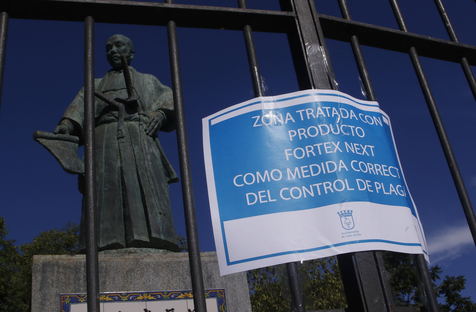 Zona fumigada en Coria del Río.