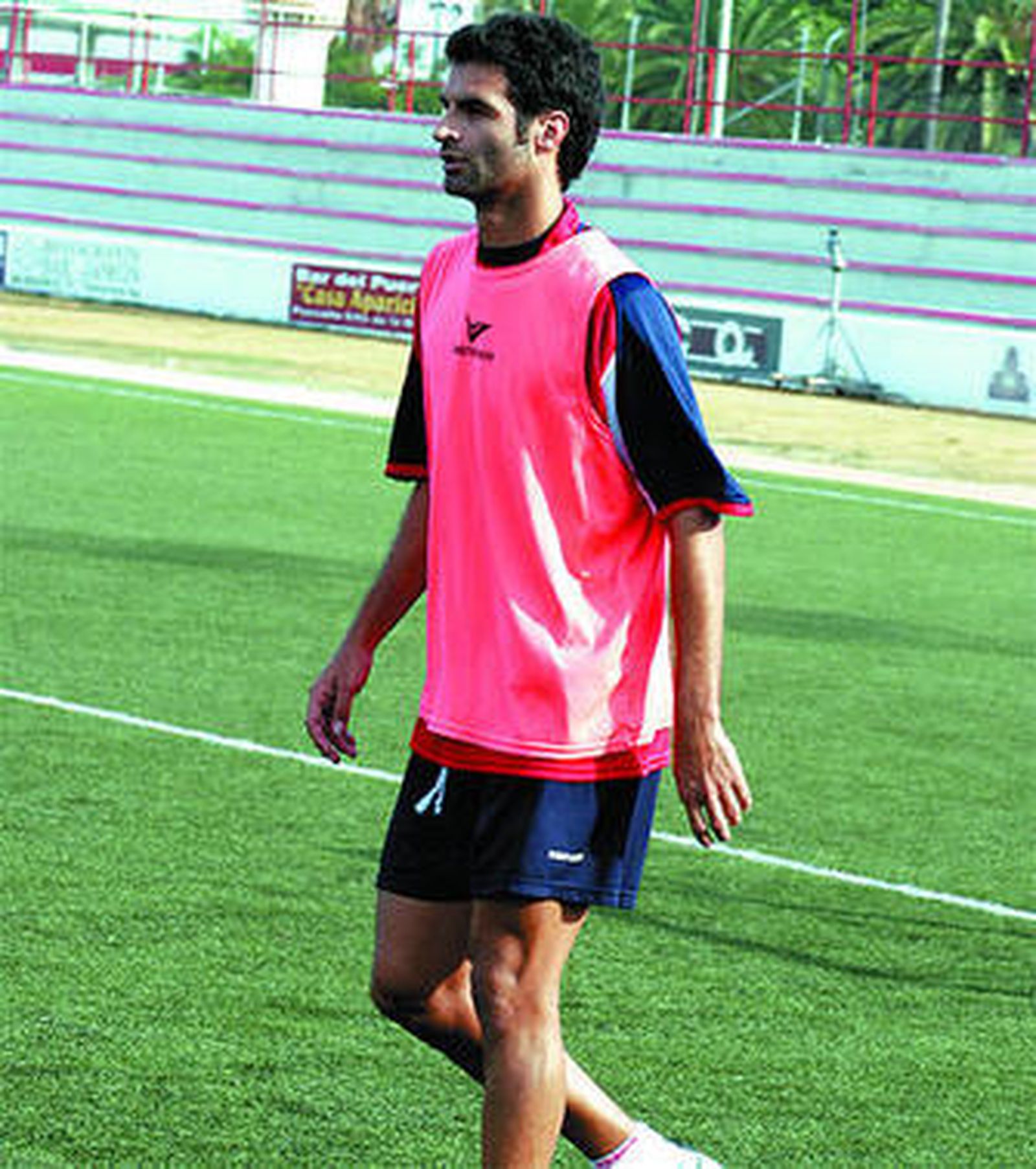 Rubén Pazos, en un entrenamiento del conjunto portuense.