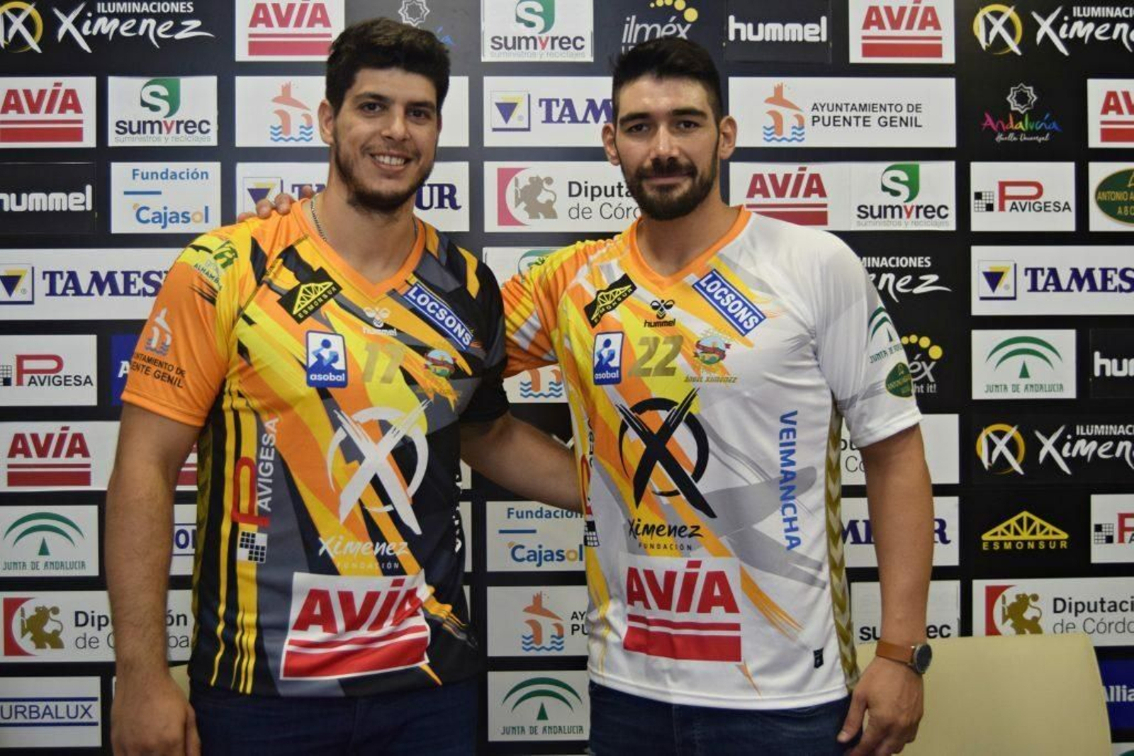 Javi García, a la derecha, junto a su compañero en el Ximénez Nuno Gonçalves.