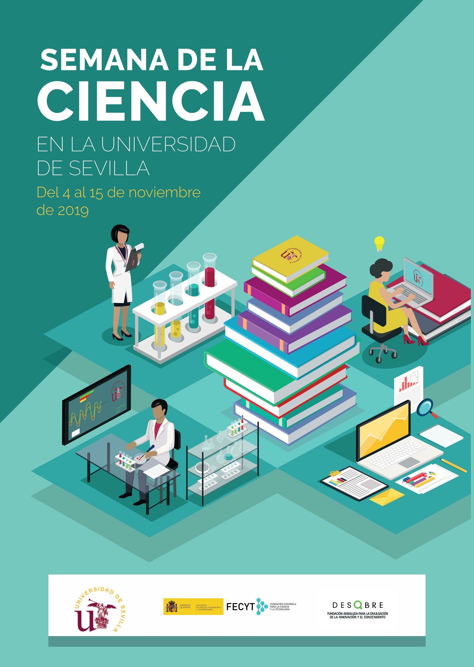 Cartel de la Semana de la Ciencia 2019 en la Universidad de Sevilla.