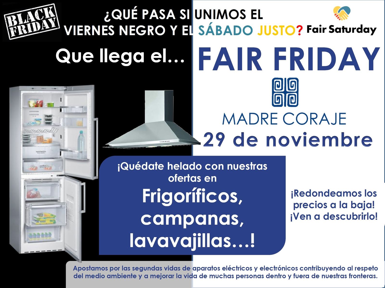 Cartel del 'Viernes Justo' de Madre Coraje.